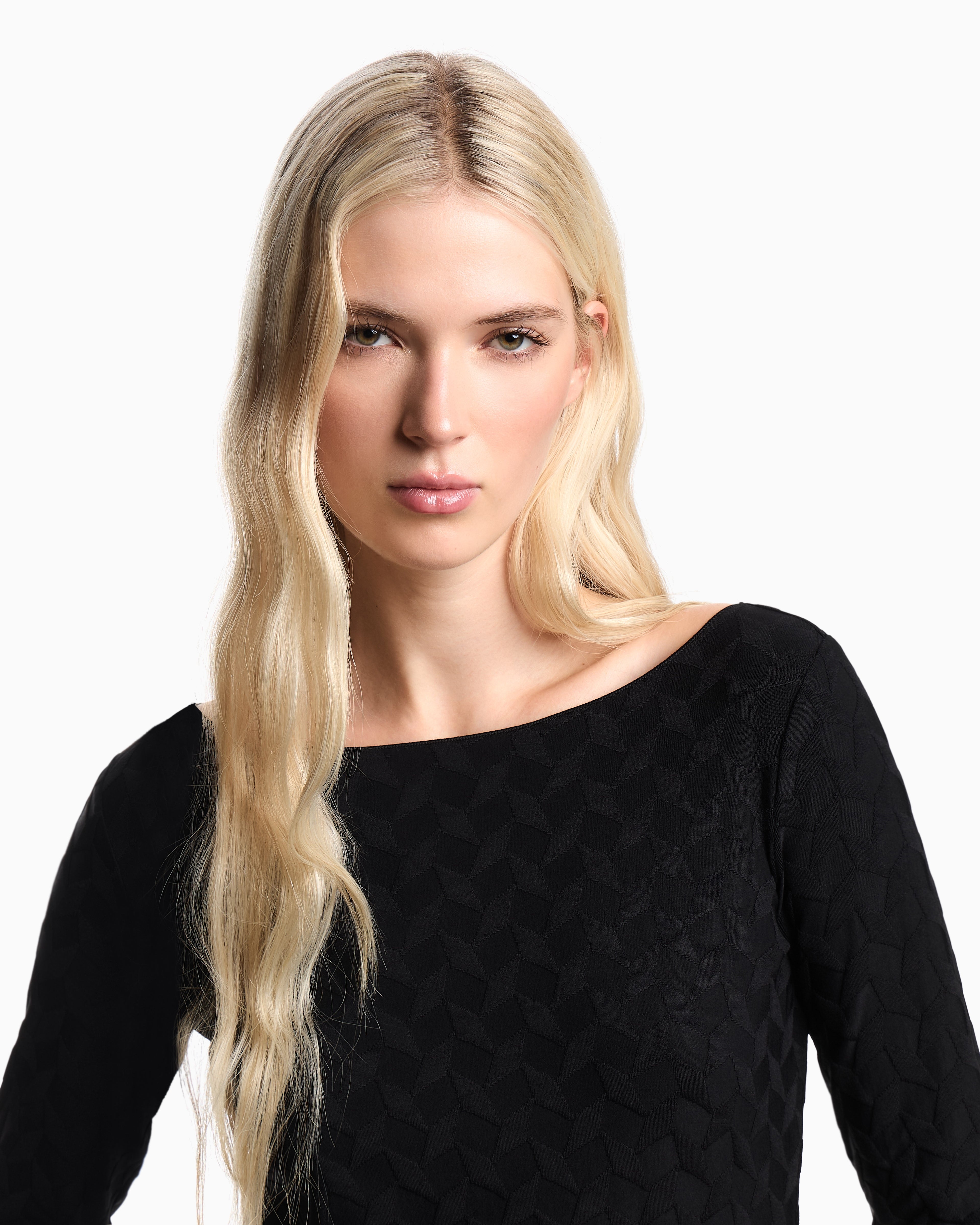 Emporio Armani Jacquard jersey jumper with a geometric pattern