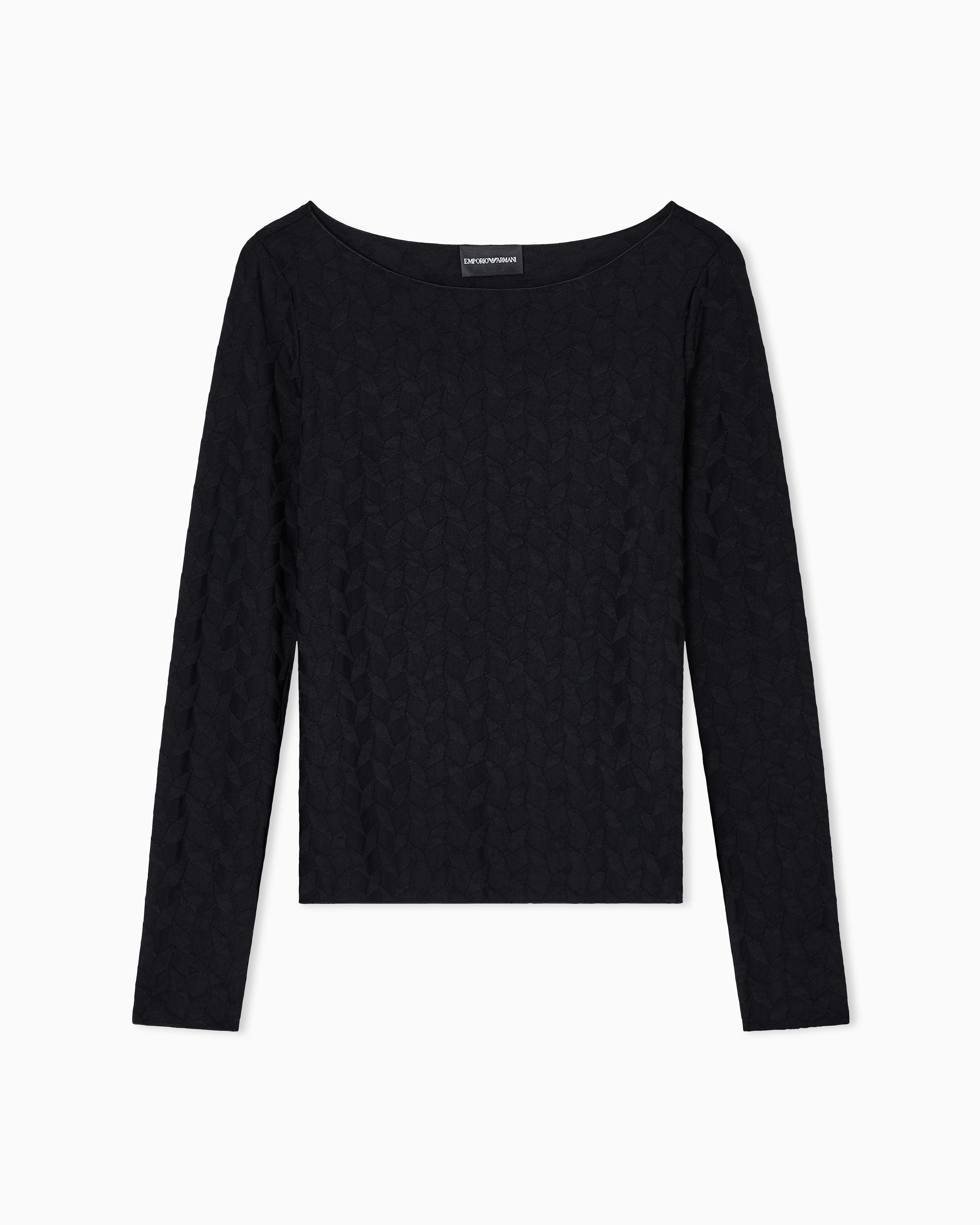 Emporio Armani Jacquard jersey jumper with a geometric pattern