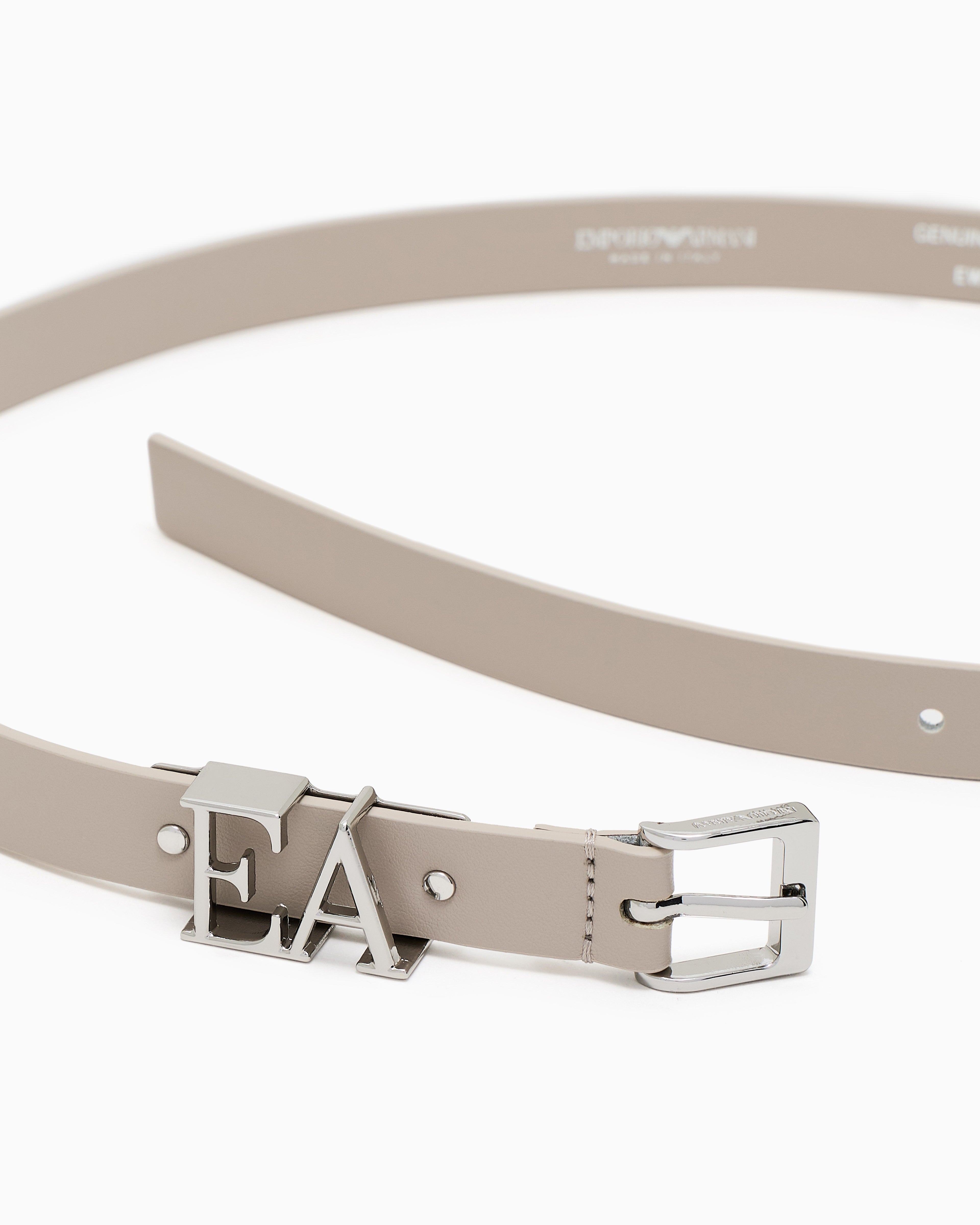 Emporio Armani Smooth leather belt with moulded EA buckle