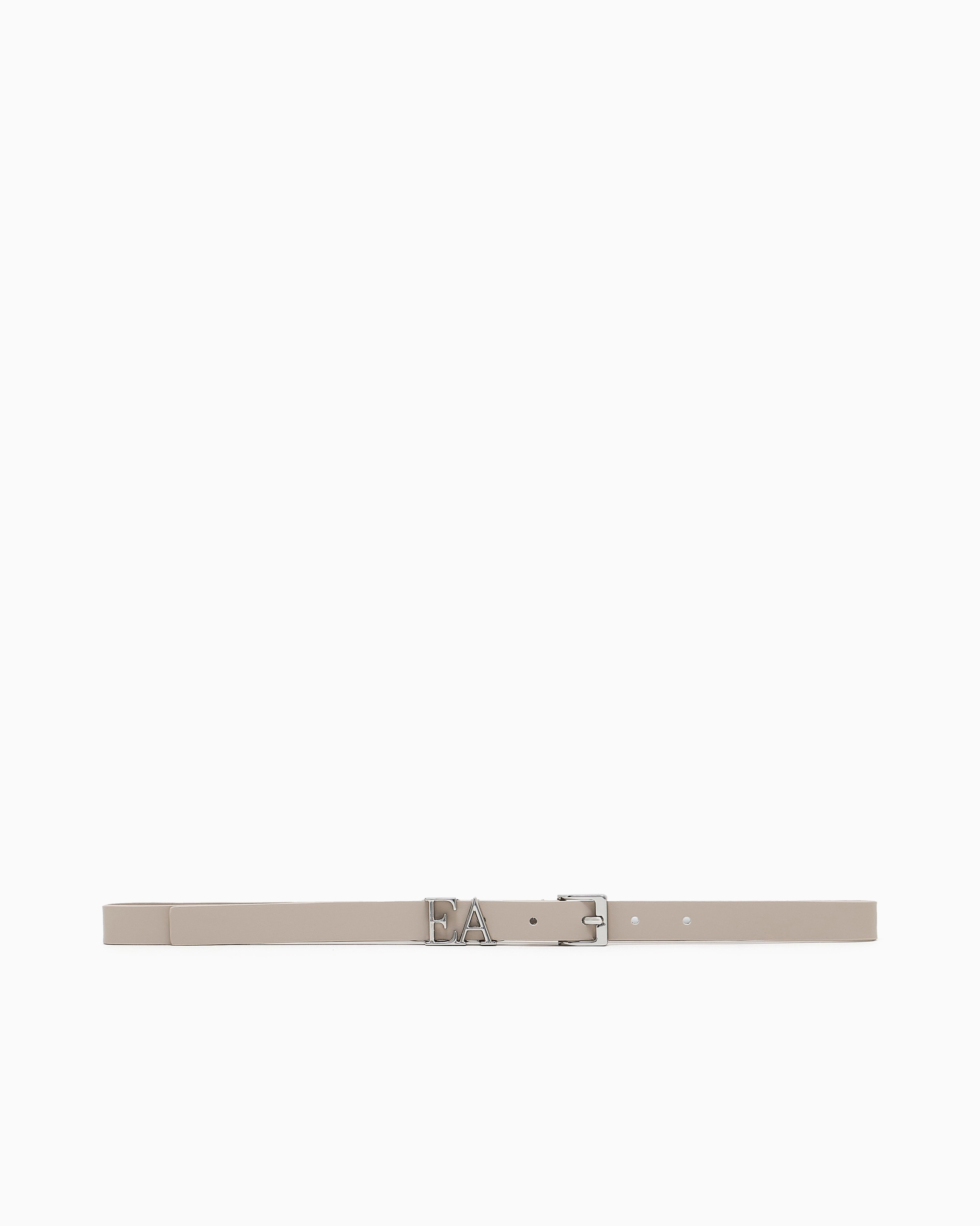 Emporio Armani Smooth leather belt with moulded EA buckle