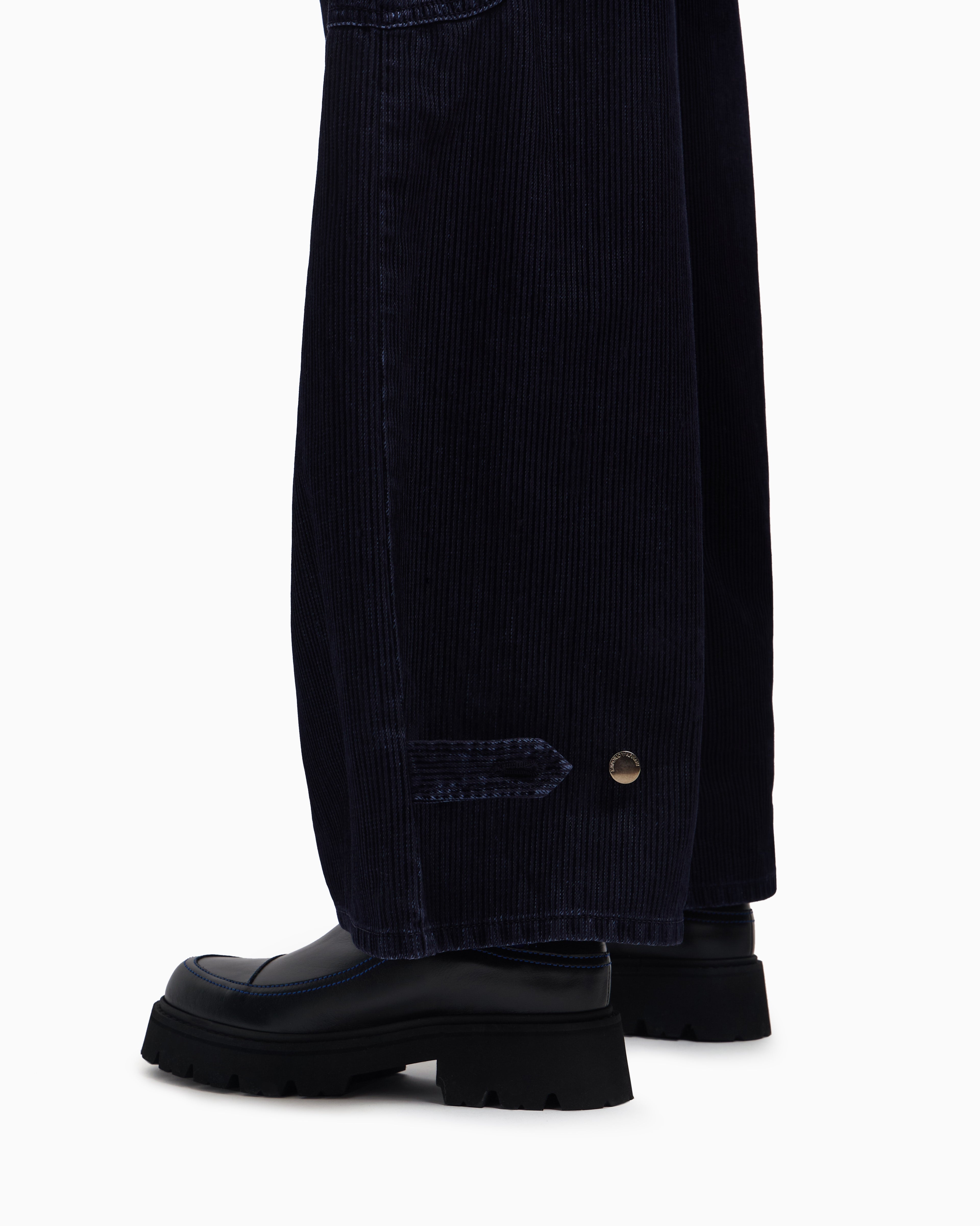 Emporio Armani J2G flocked-rib garment-dyed drill cargo jeans