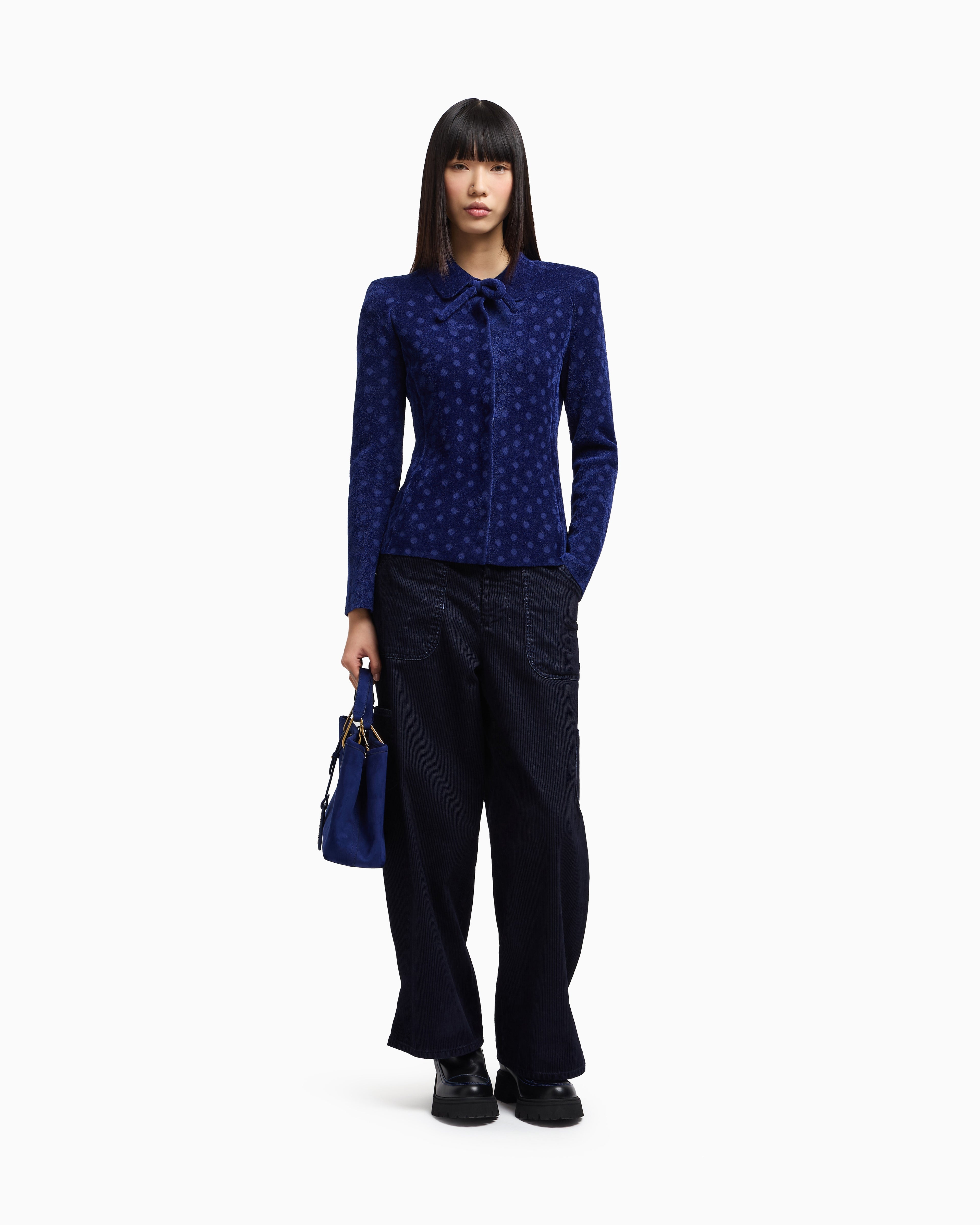Emporio Armani J2G flocked-rib garment-dyed drill cargo jeans