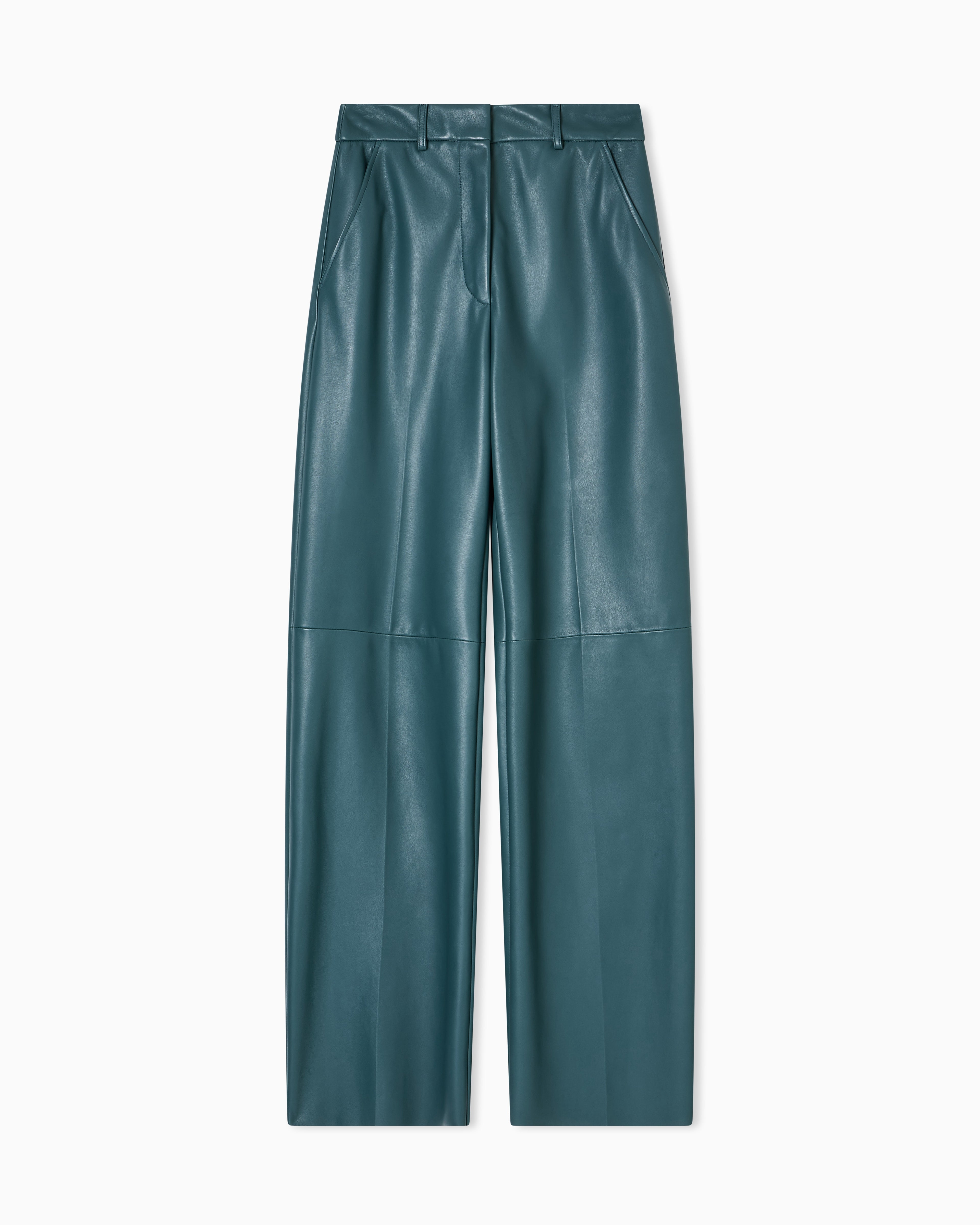 Emporio Armani Glove-quality lambskin nappa leather palazzo trousers