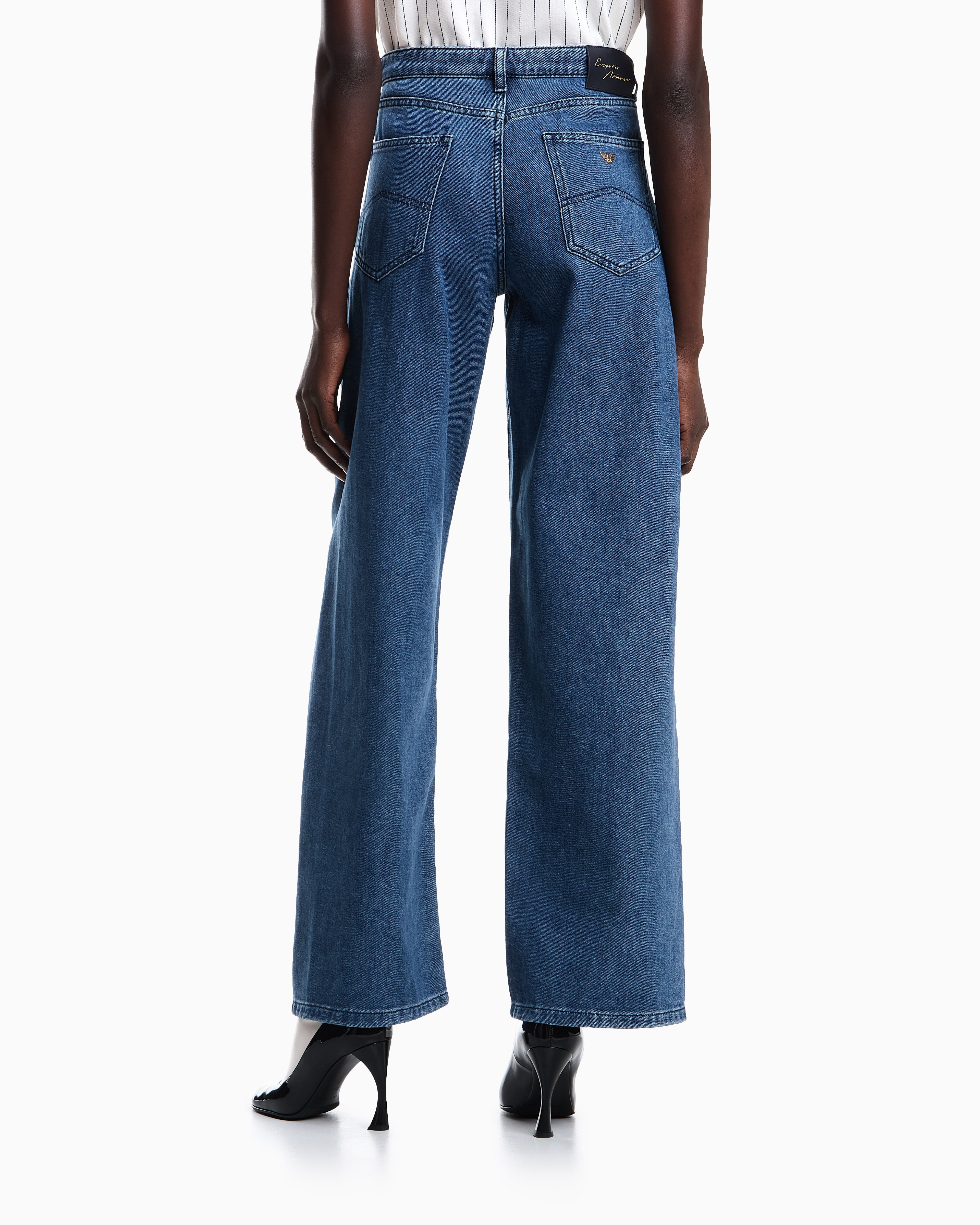 Emporio Armani J6F relaxed-fit, worn-look denim jeans