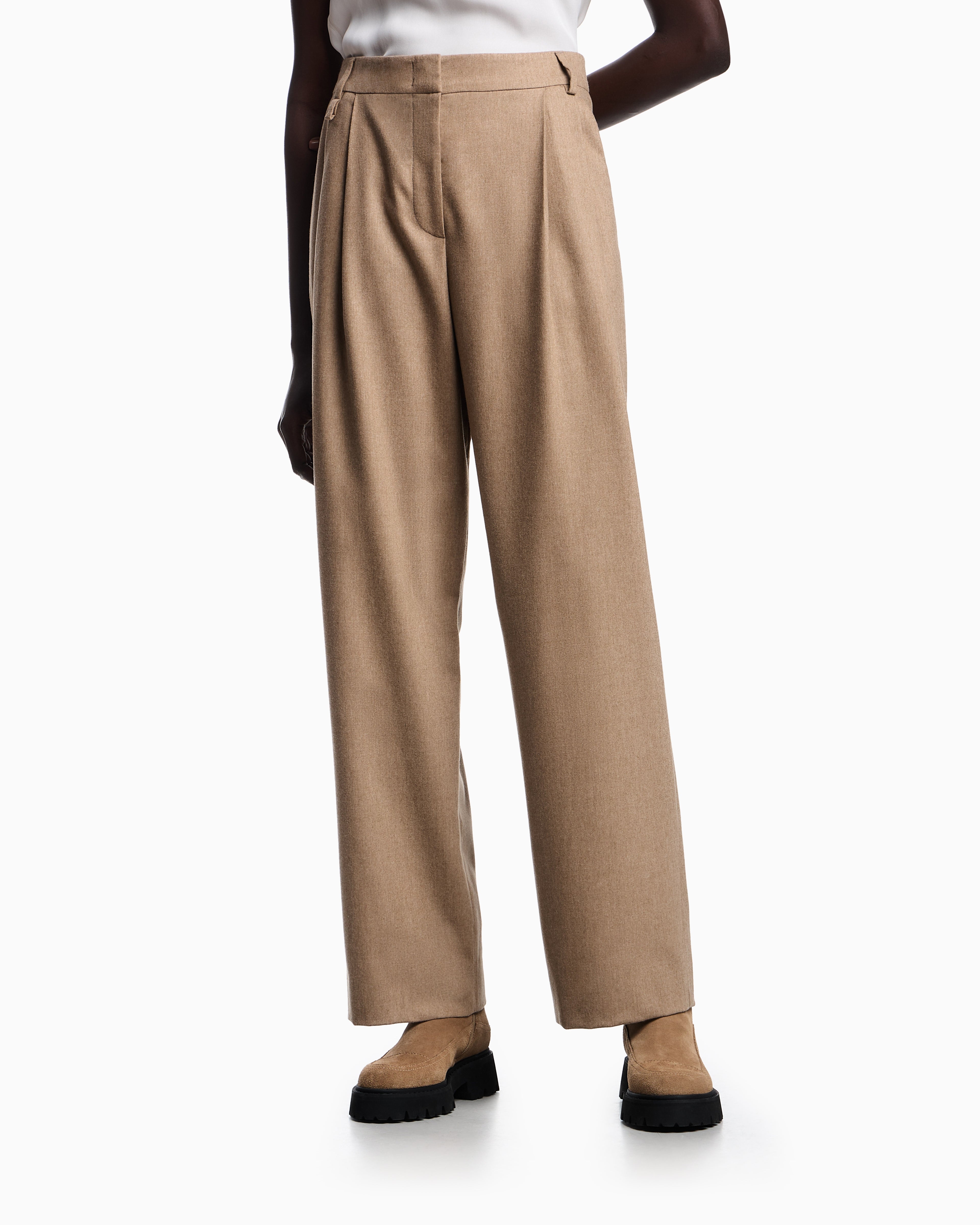 Emporio Armani Icon wool flannel trousers with pleats