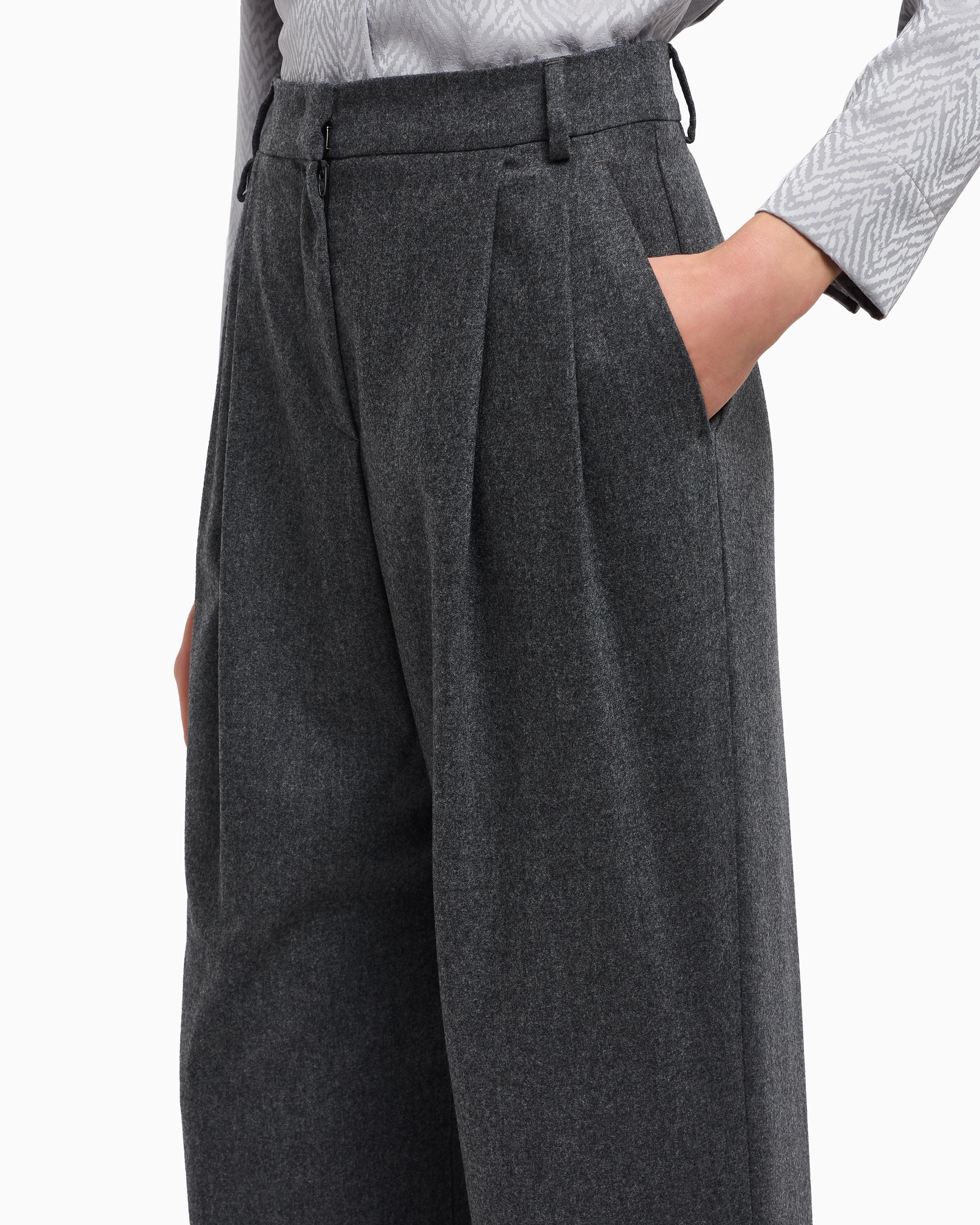 Emporio Armani Icon wool flannel trousers with pleats