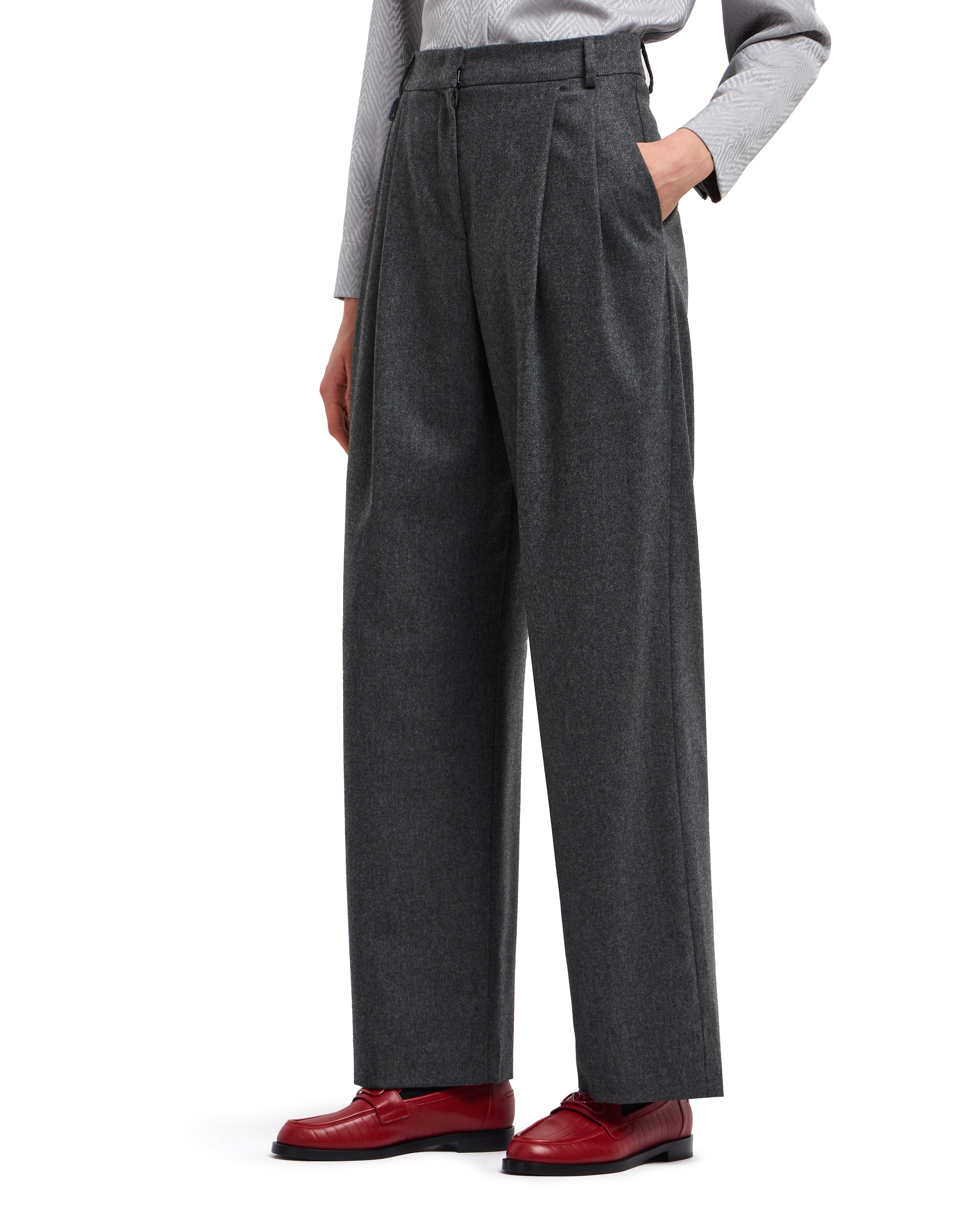 Emporio Armani Icon wool flannel trousers with pleats