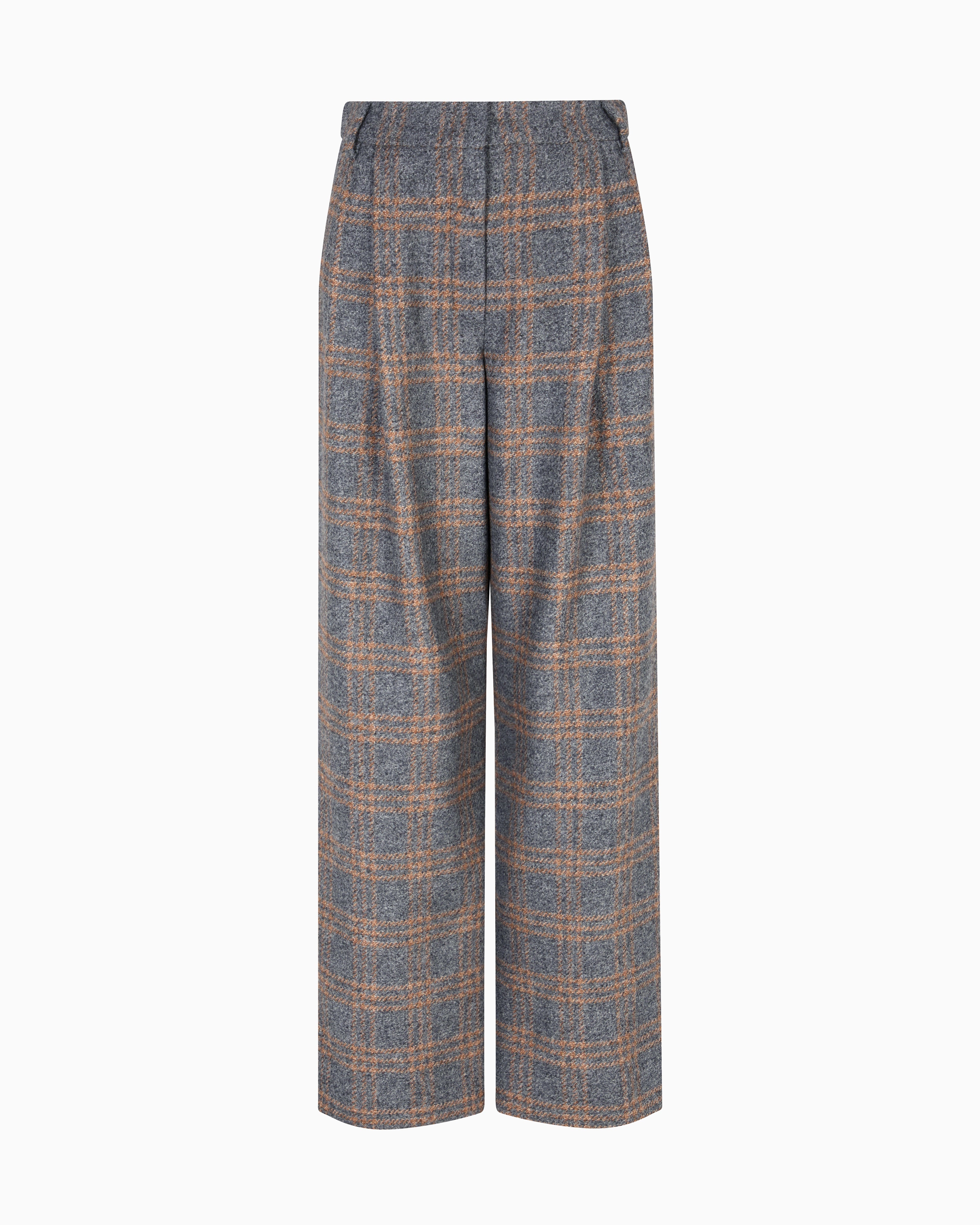 Emporio Armani Icon check-motif virgin-wool blend trousers with pleats