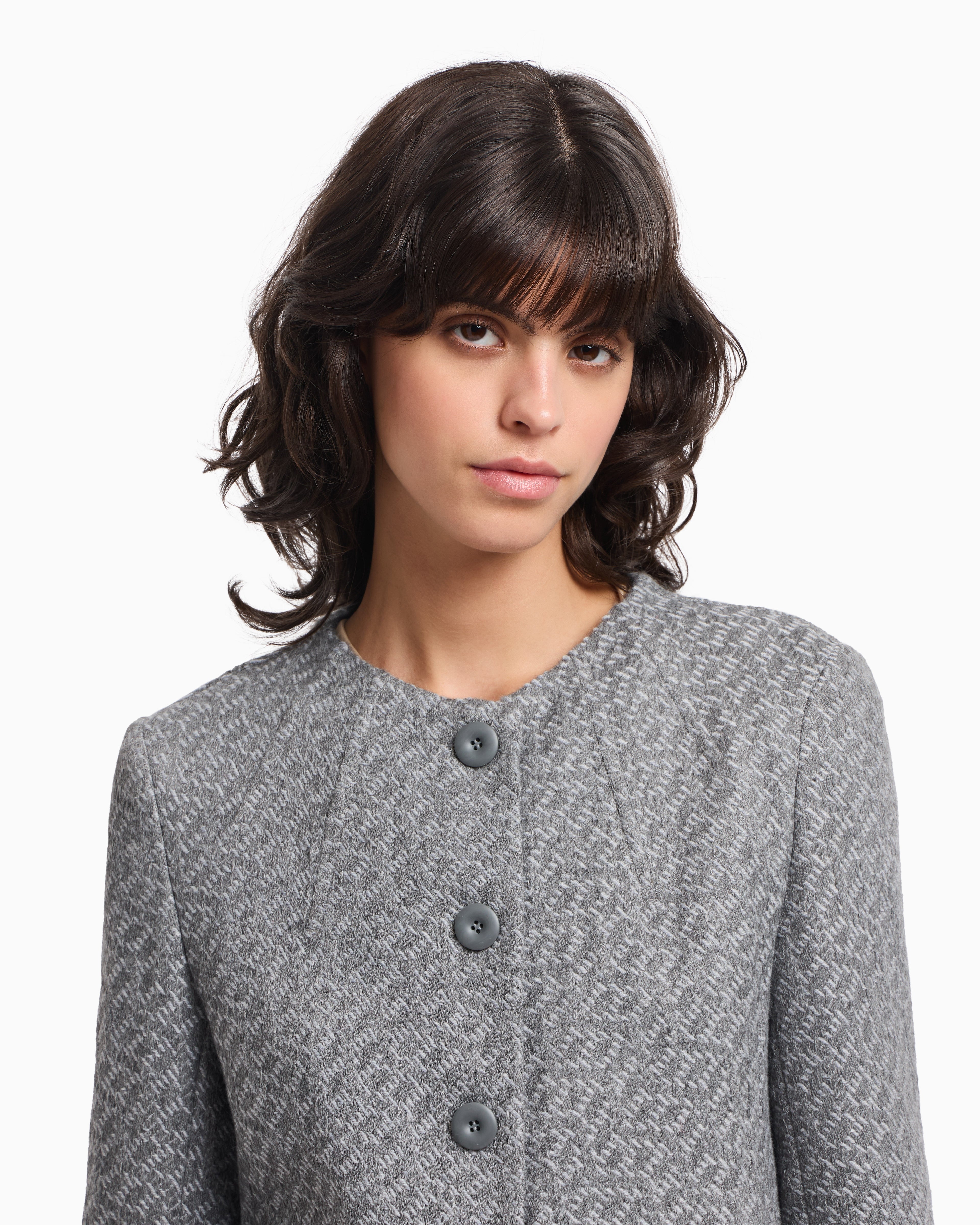 Emporio Armani Icon tricot-effect jacquard knit jacket