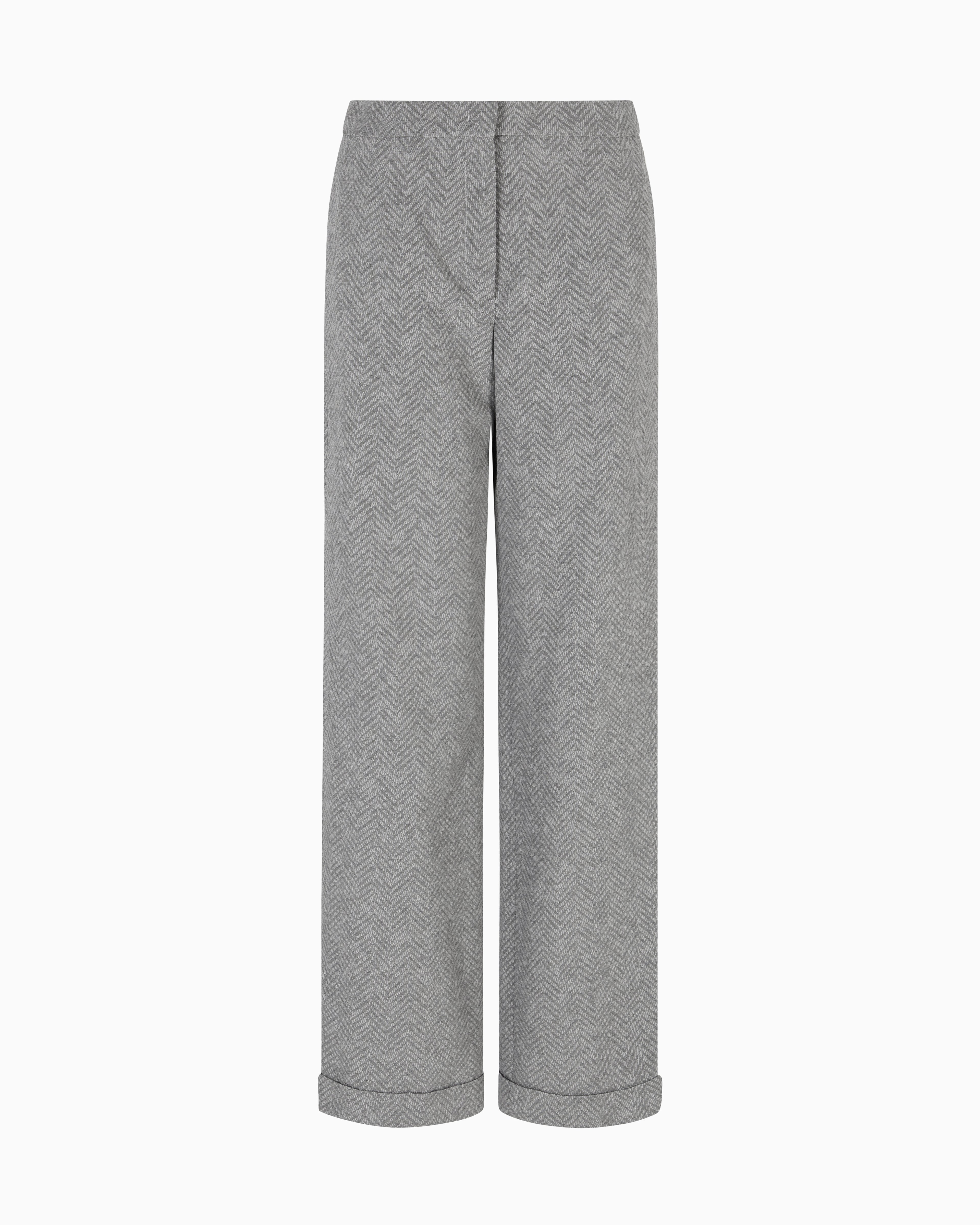 Emporio Armani Icon chevron viscose-blend trousers