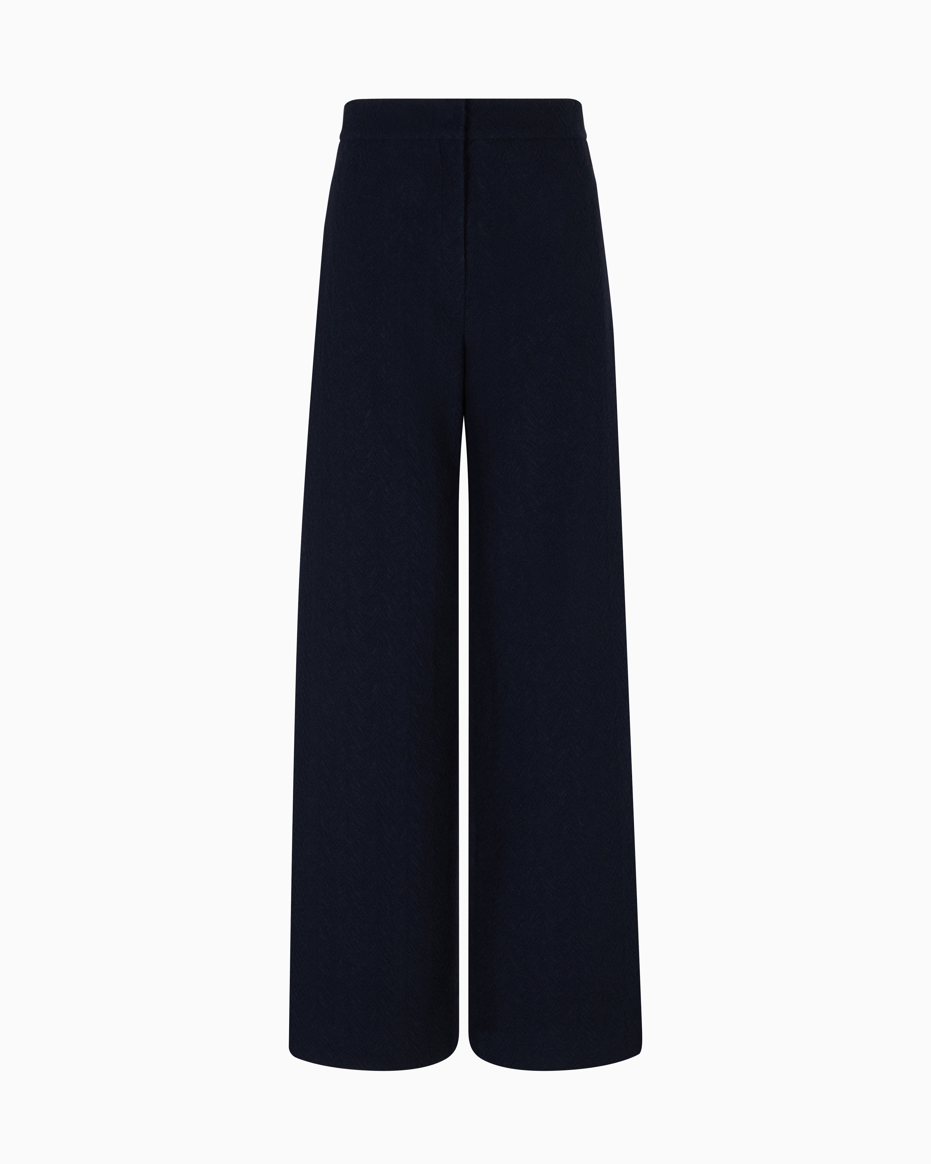 Emporio Armani Icon chevron-motif jacquard wide-leg trousers