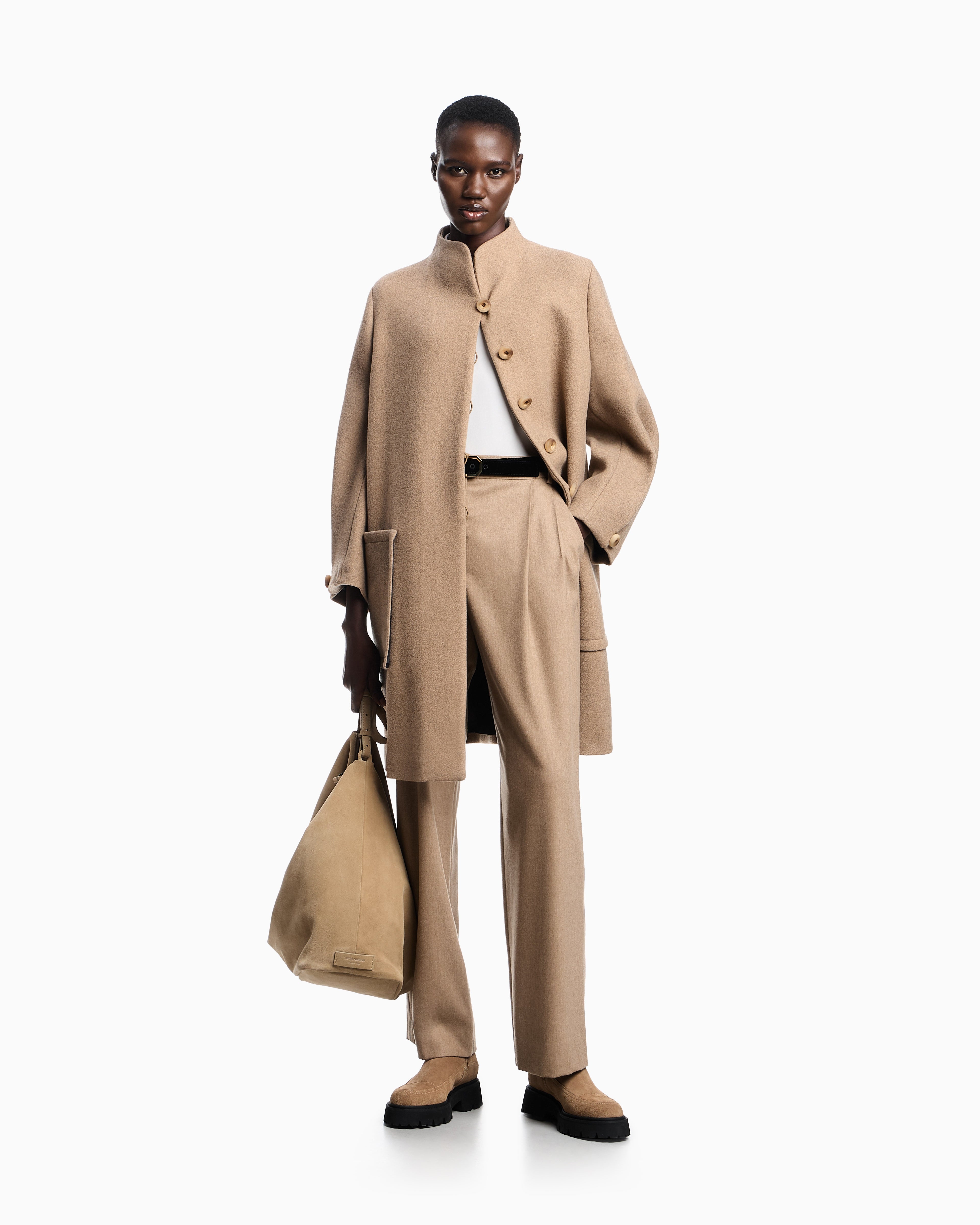 Emporio Armani Icon wool-blend single-breasted coat