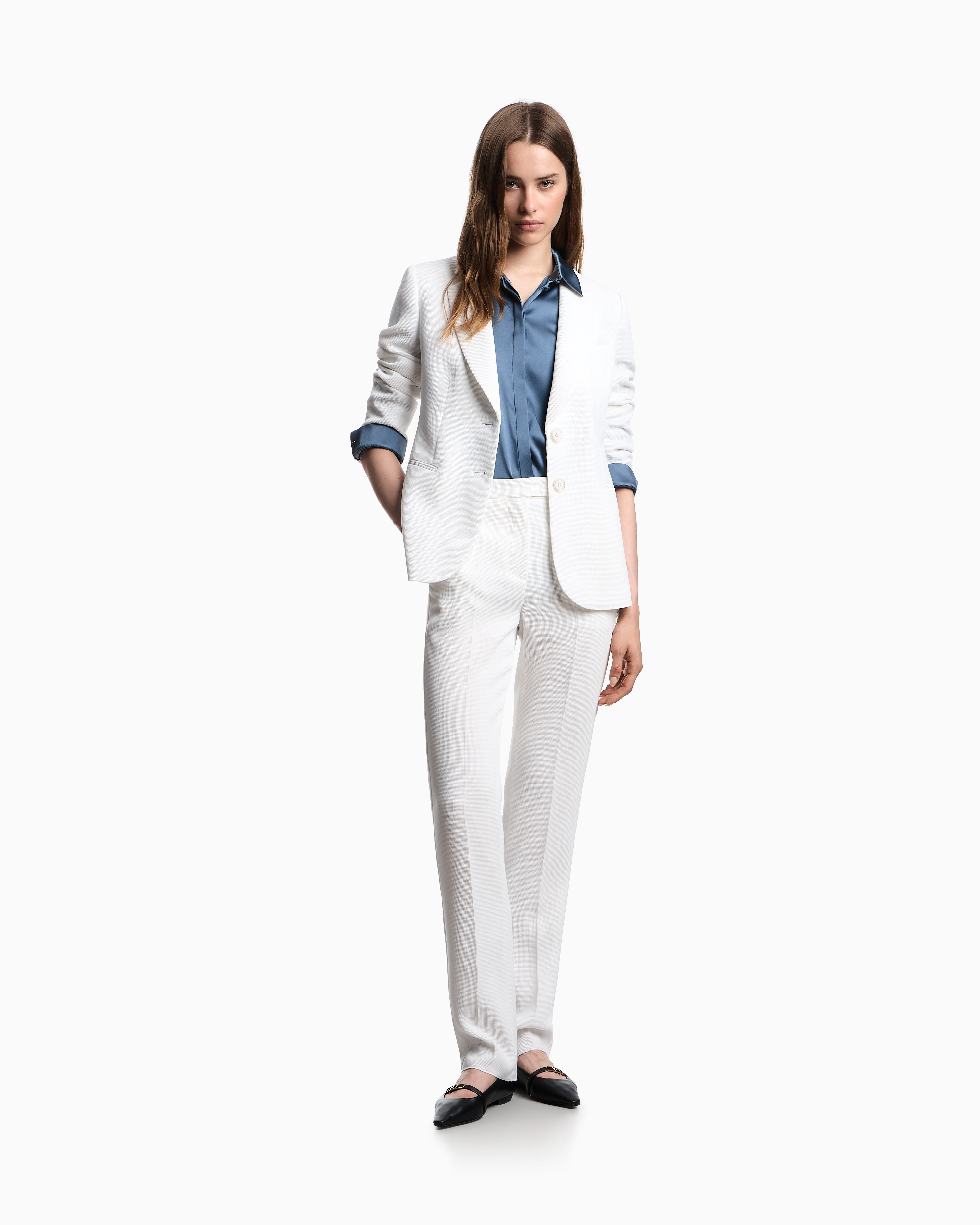 Emporio Armani ASV single-breasted blazer in waffle weave technical fabric