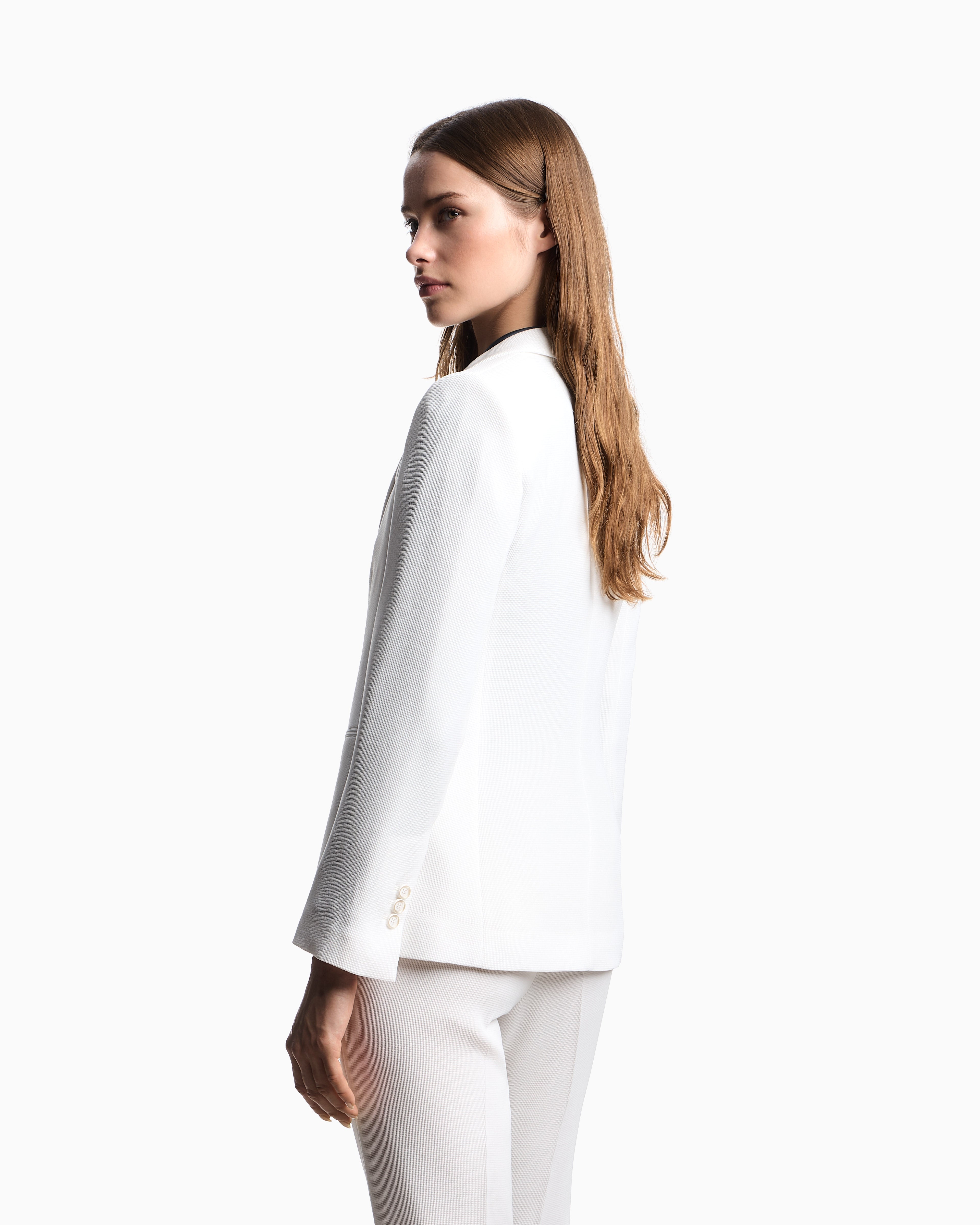 Emporio Armani ASV single-breasted blazer in waffle weave technical fabric