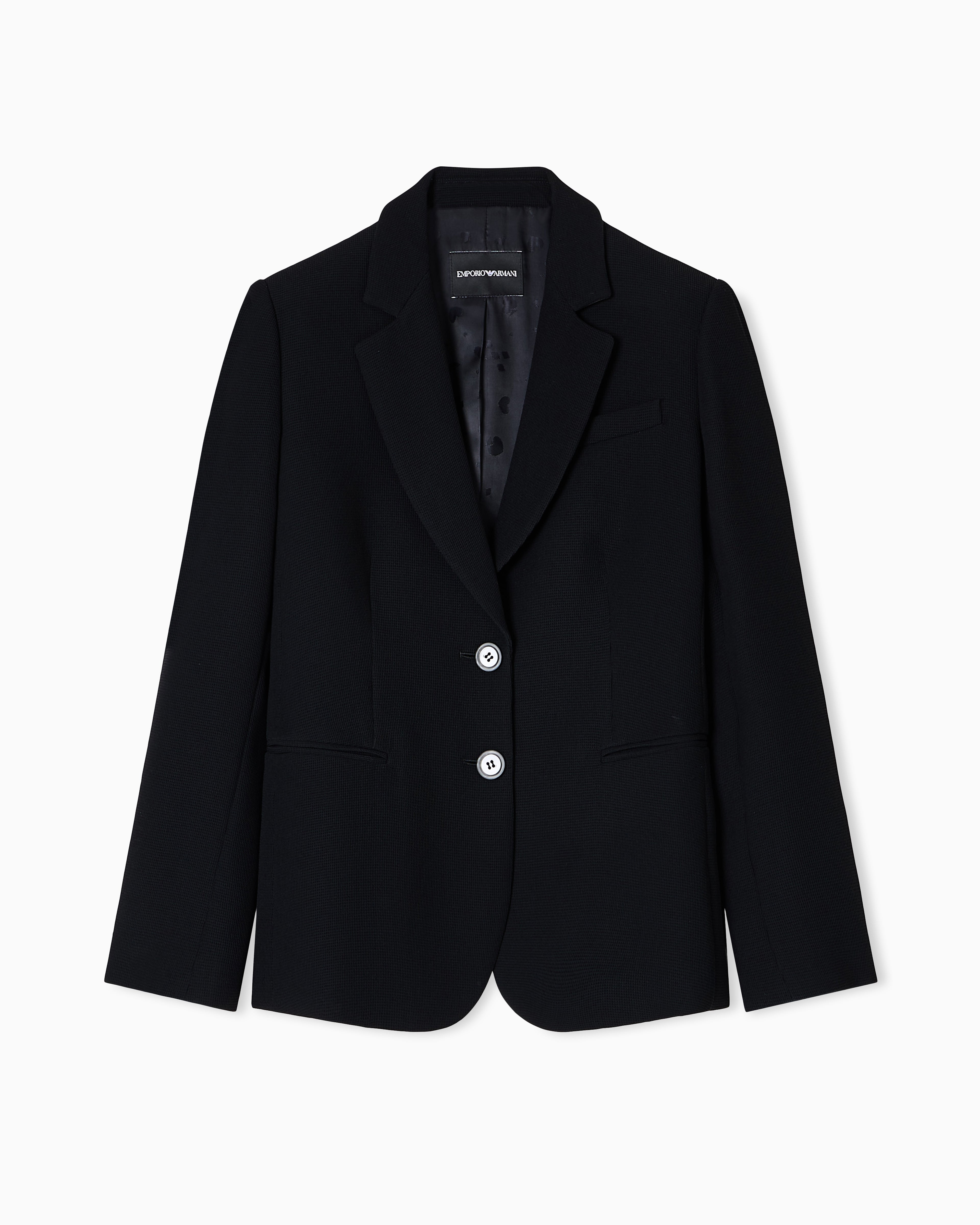 Emporio Armani ASV single-breasted blazer in waffle weave technical fabric