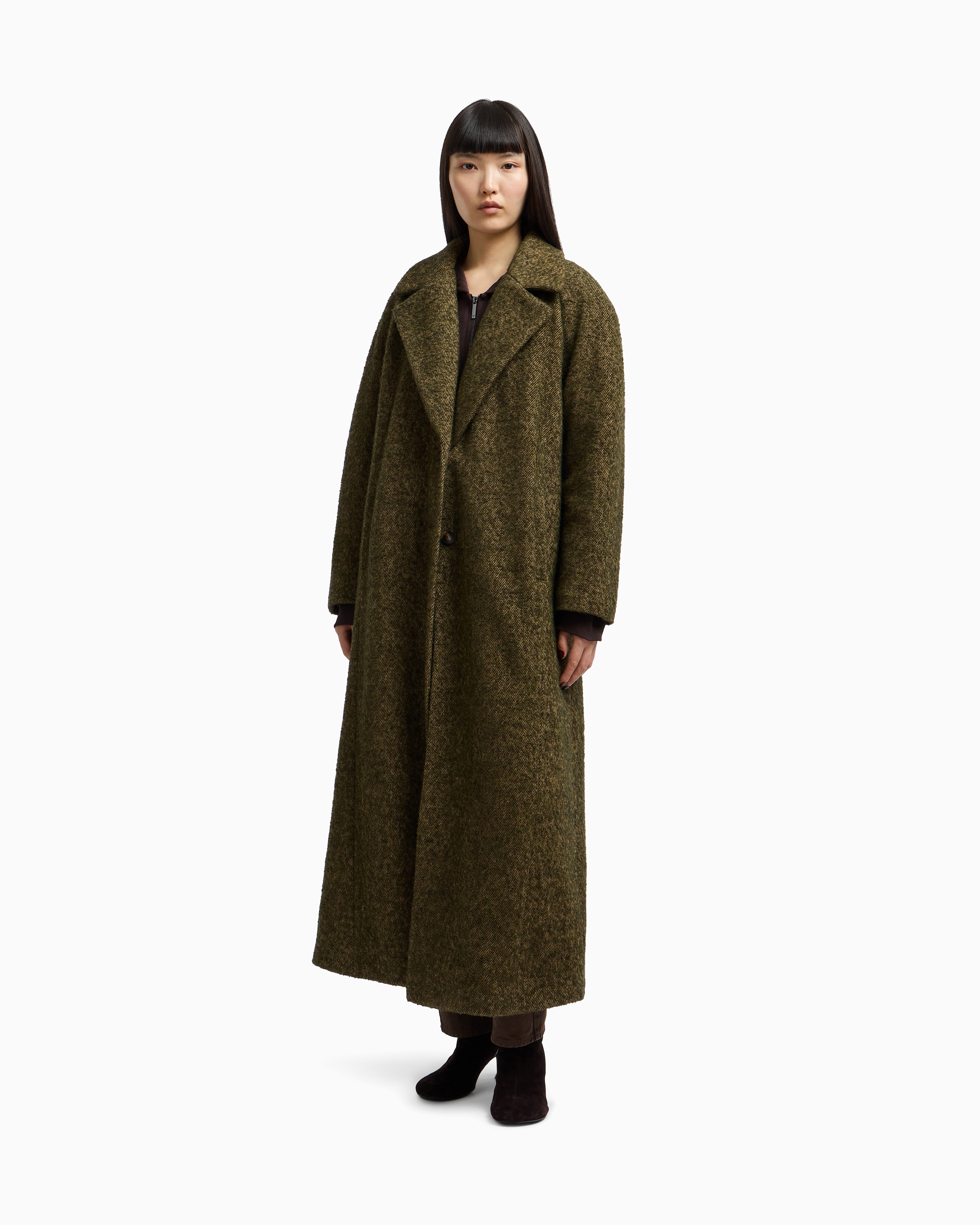 Emporio Armani New York capsule collection bouclé wool-blend coat