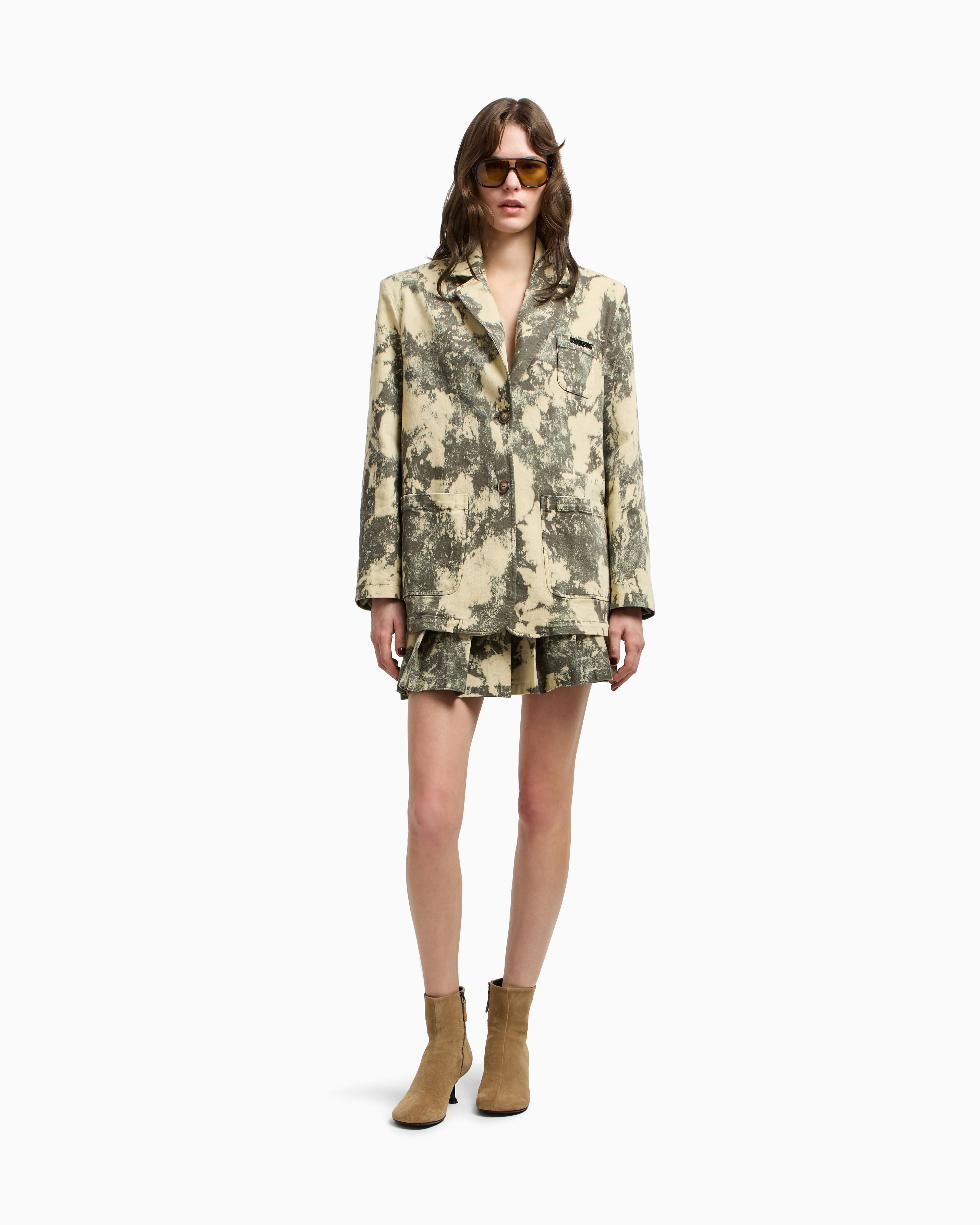 Emporio Armani New York capsule collection single-breasted tie-dye effect garment-dyed drill blazer