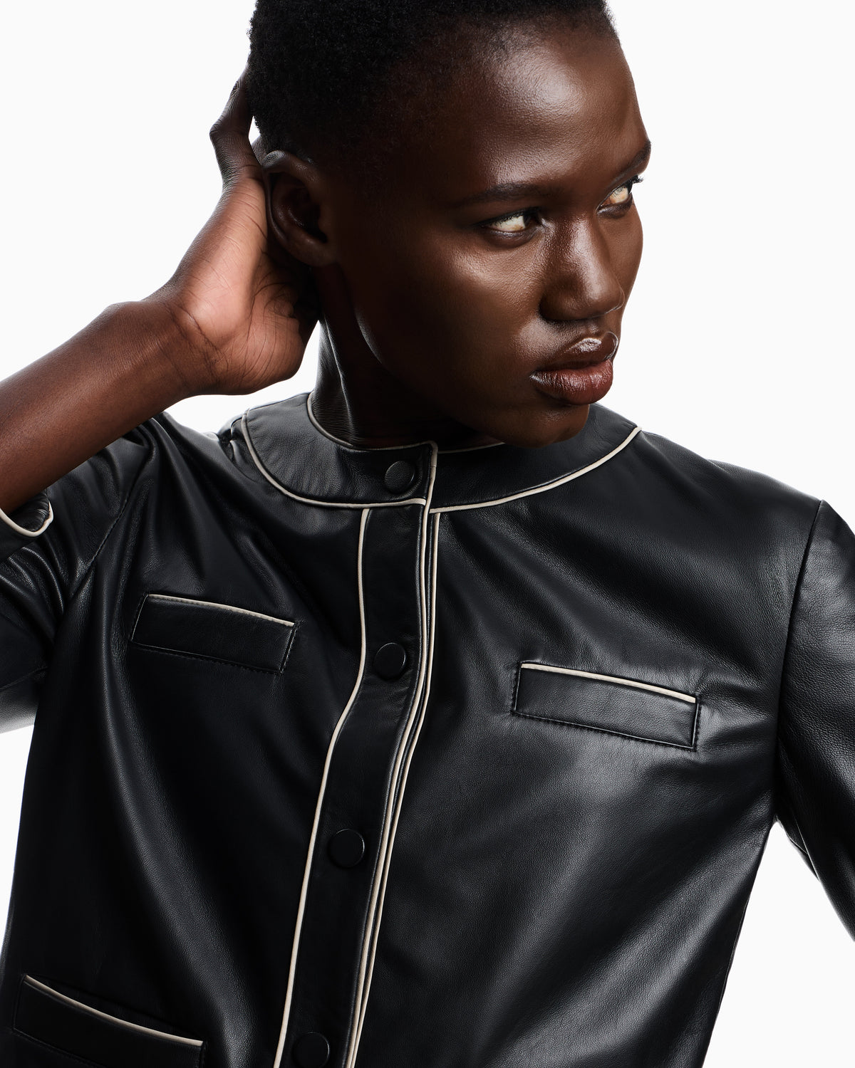 Emporio Armani Semi-aniline lambskin nappa leather jacket