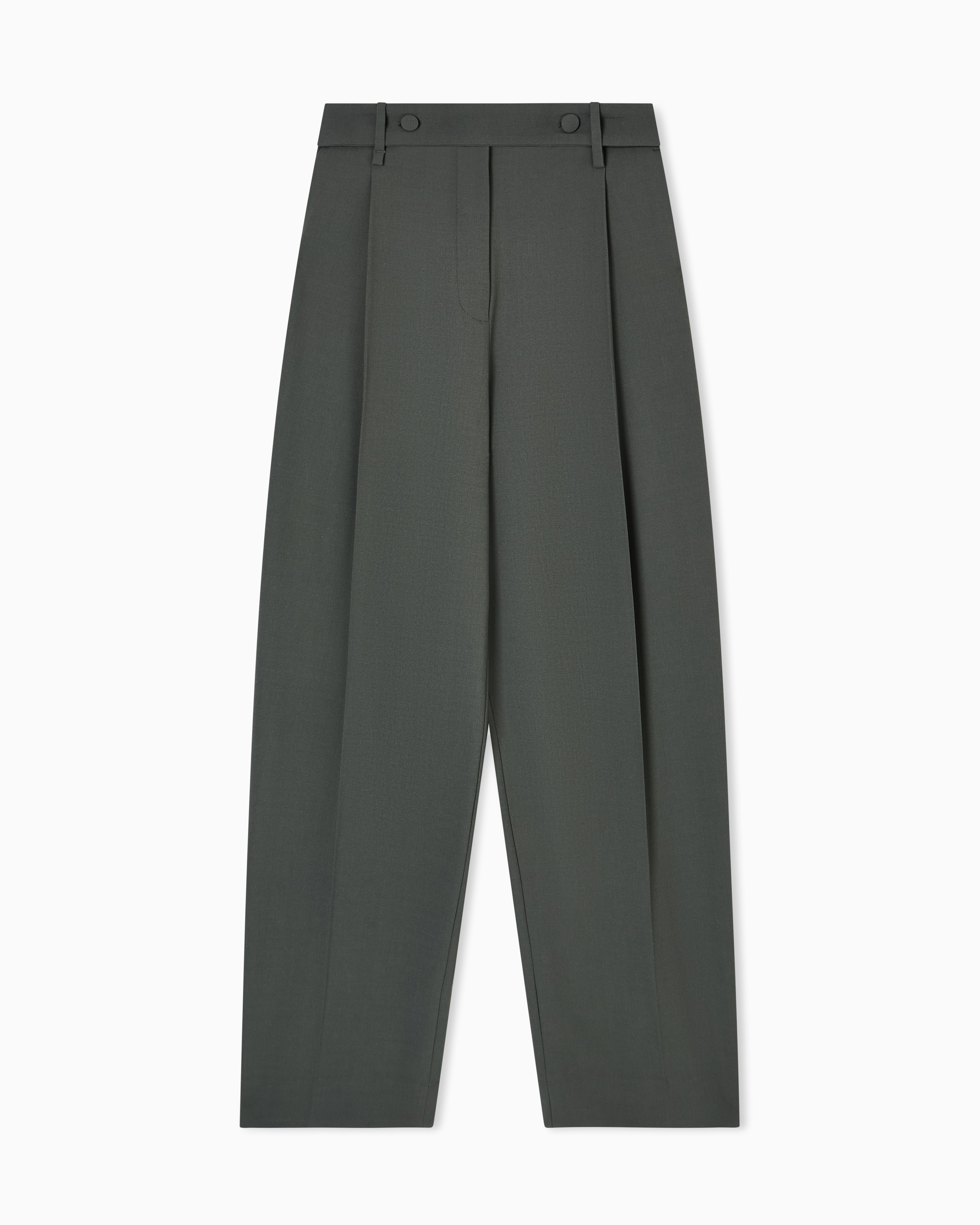 Emporio Armani Barathea wool trousers with a belt