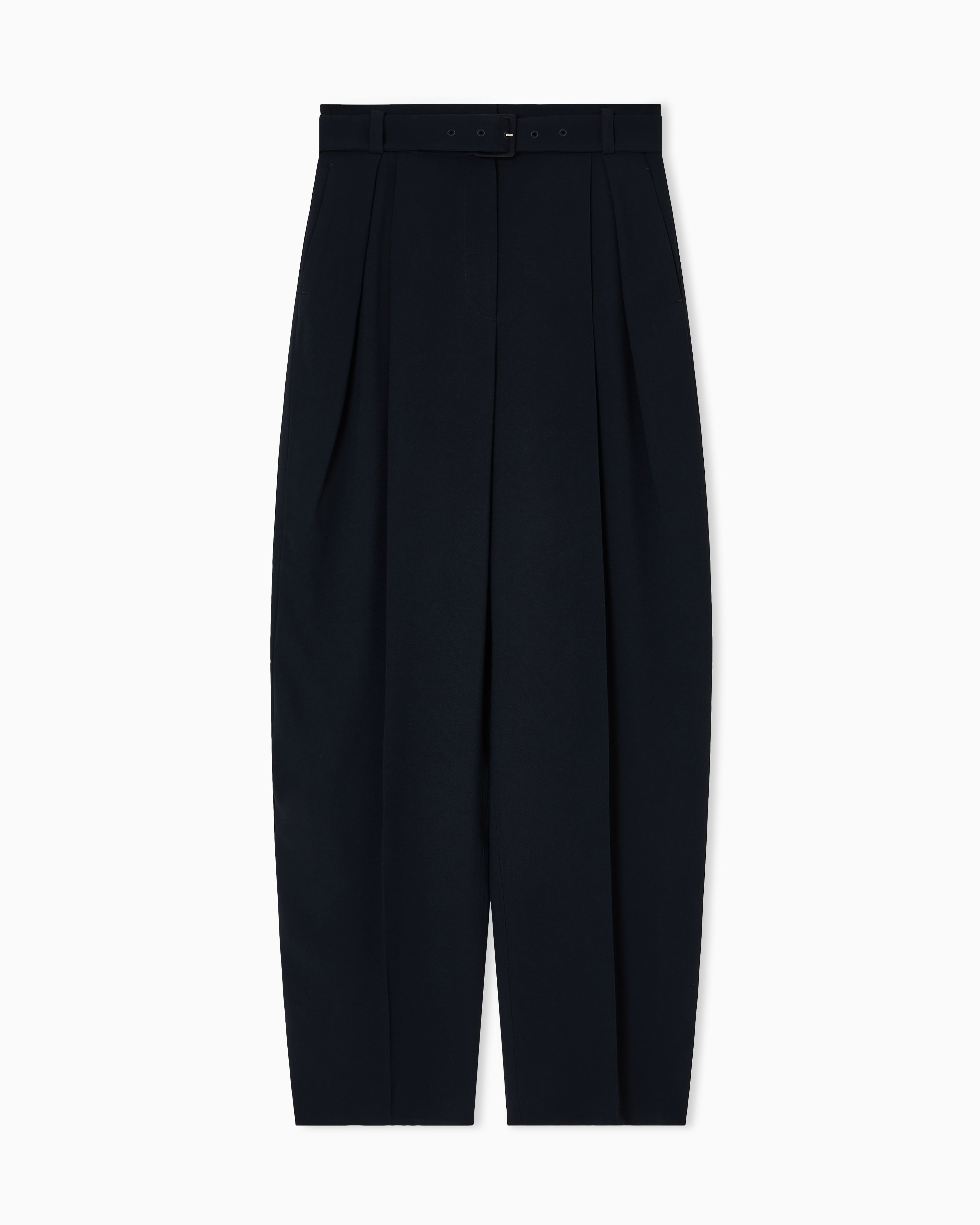 Emporio Armani Envers satin trousers with pleats and belt