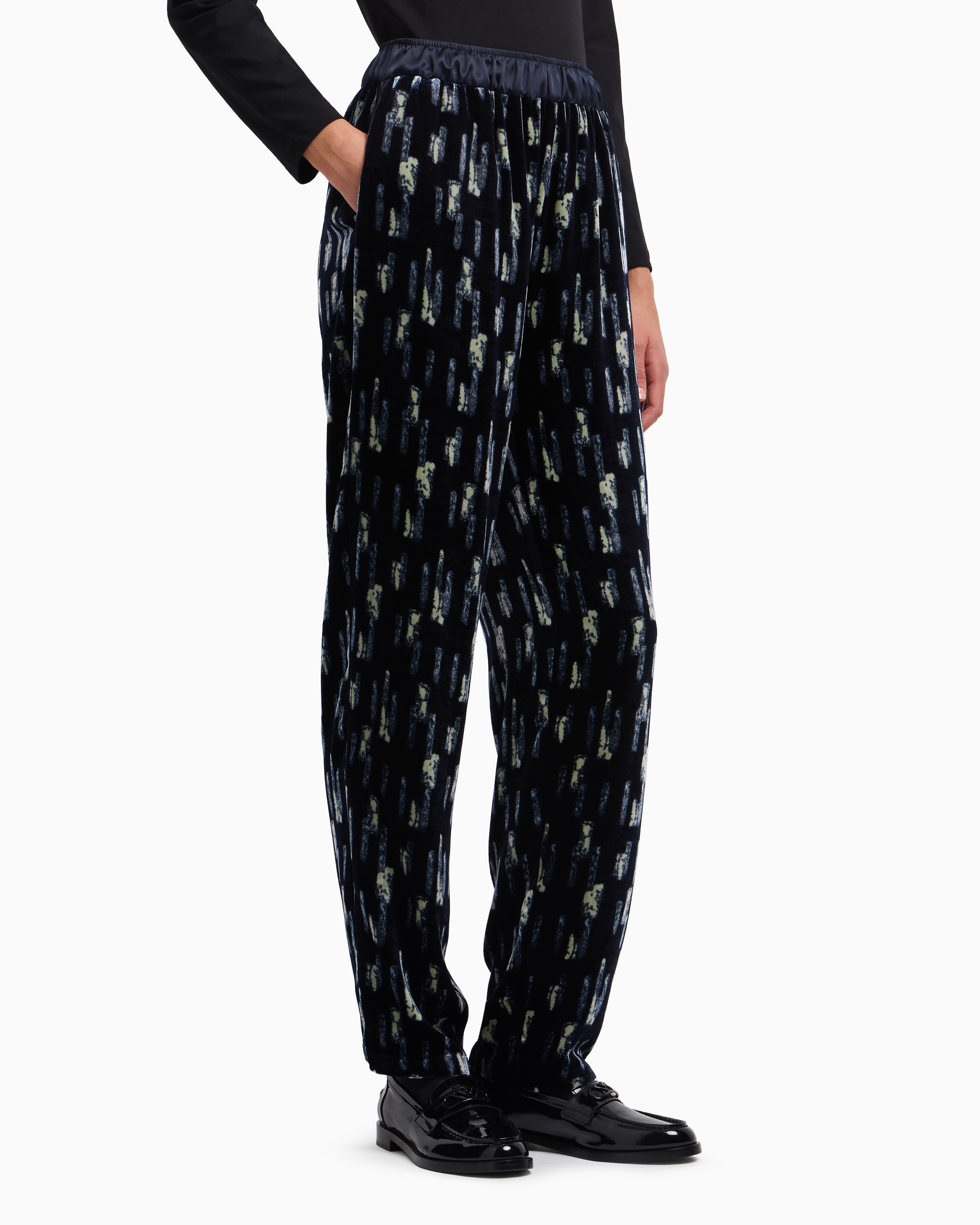 Emporio Armani Printed velvet trousers