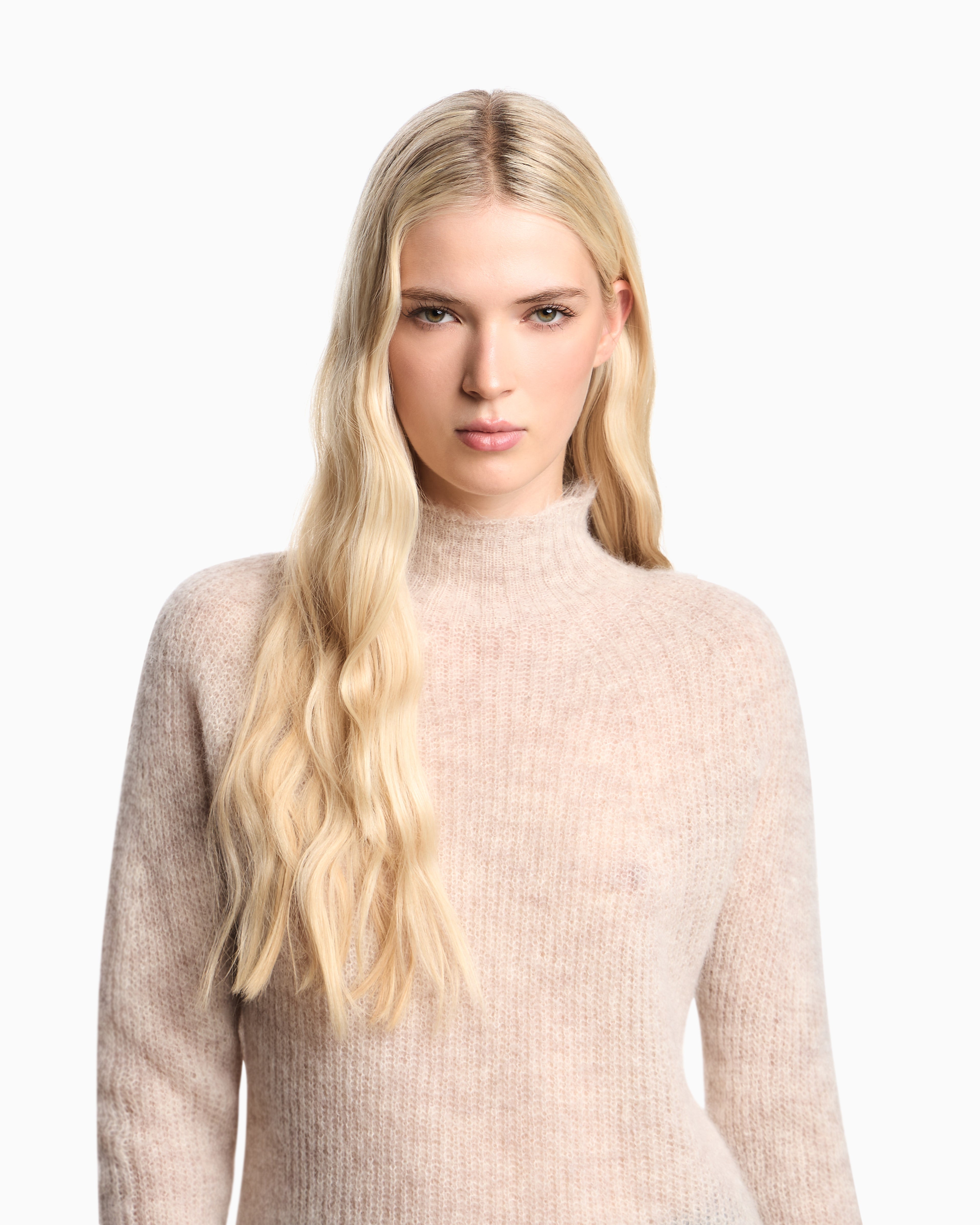 Emporio Armani Mock-neck jumper in an alpaca wool blend