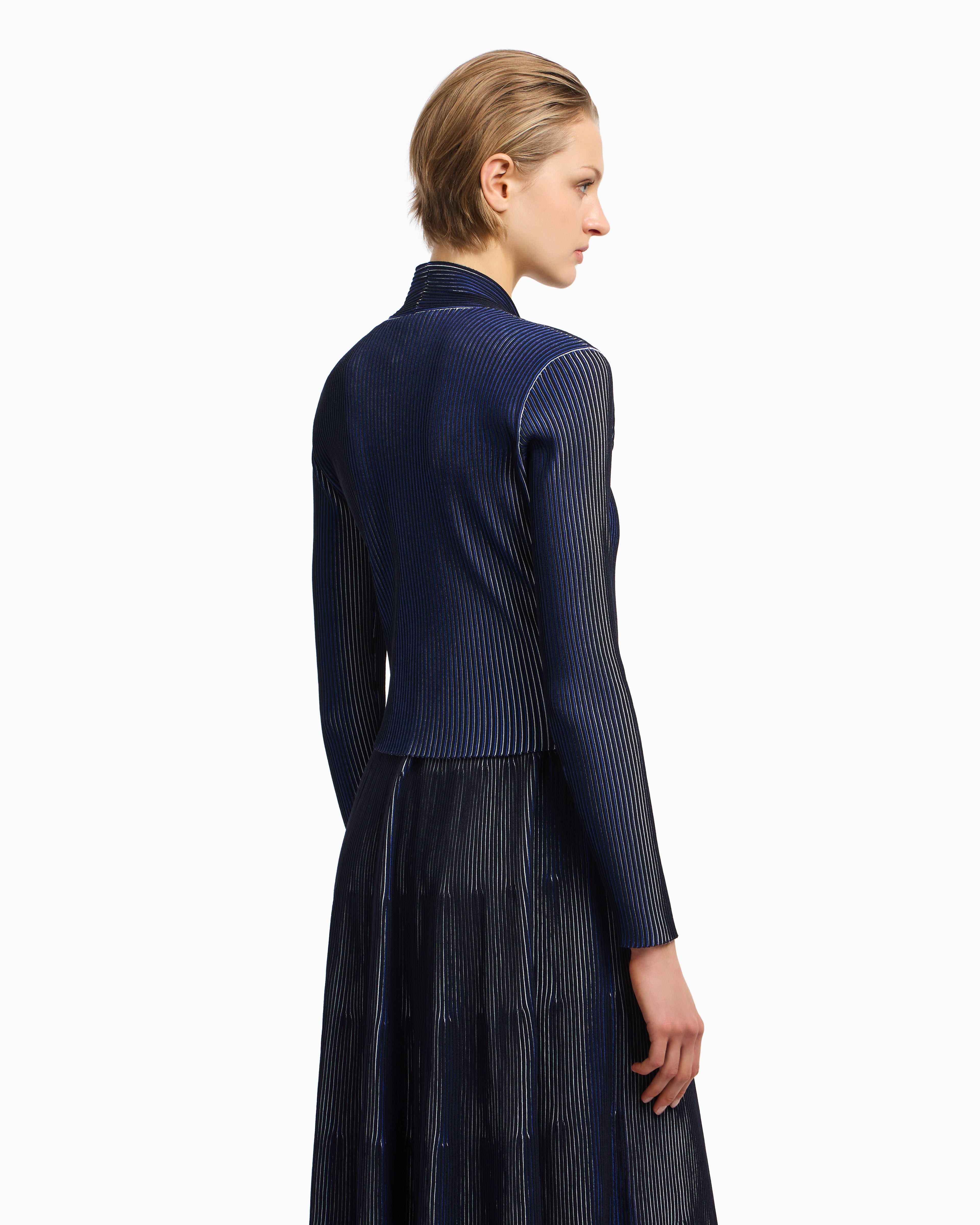 Emporio Armani Plated-effect KFB fabric cardigan