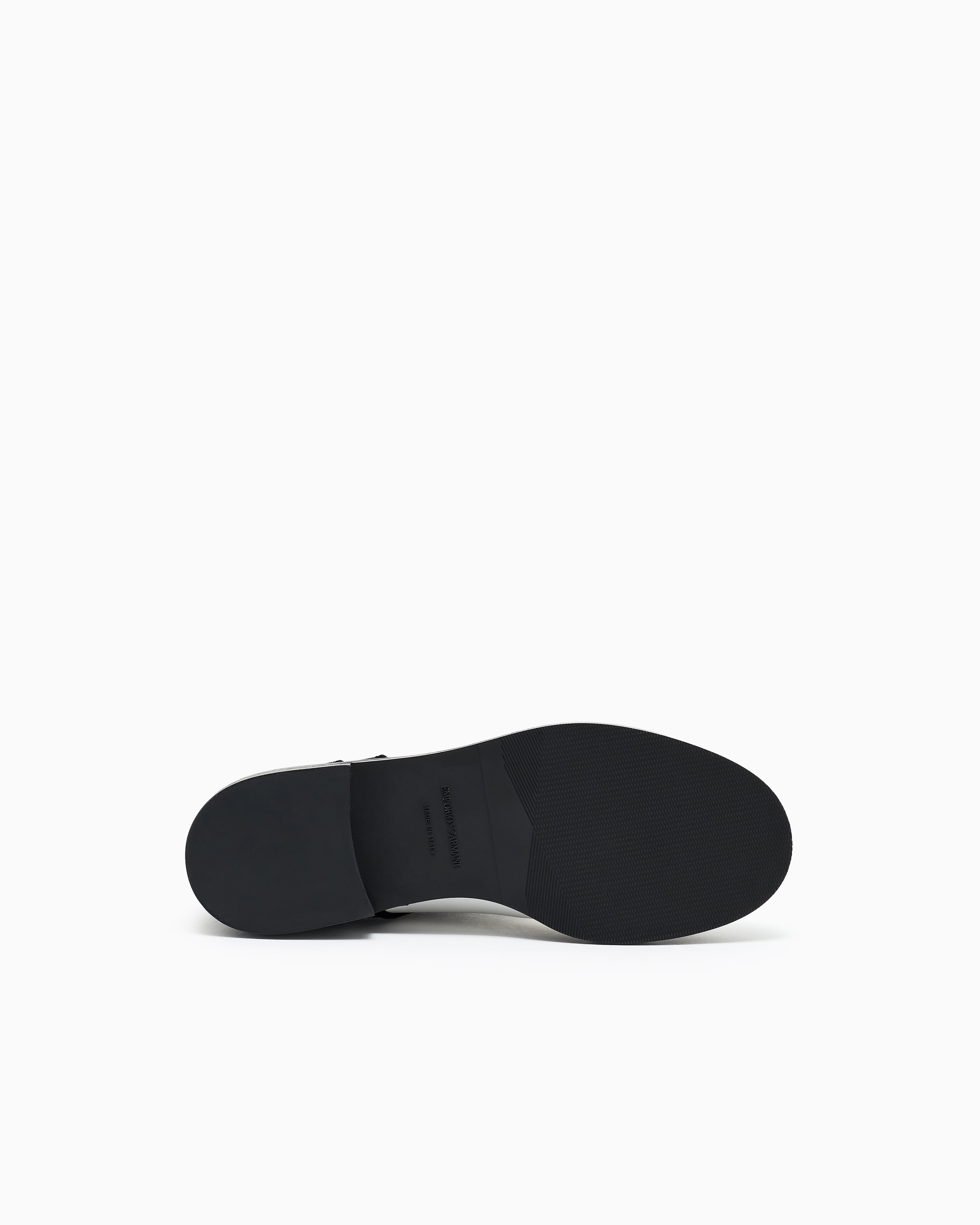Emporio Armani Velvet Brogues With Nappa-Leather Details Black