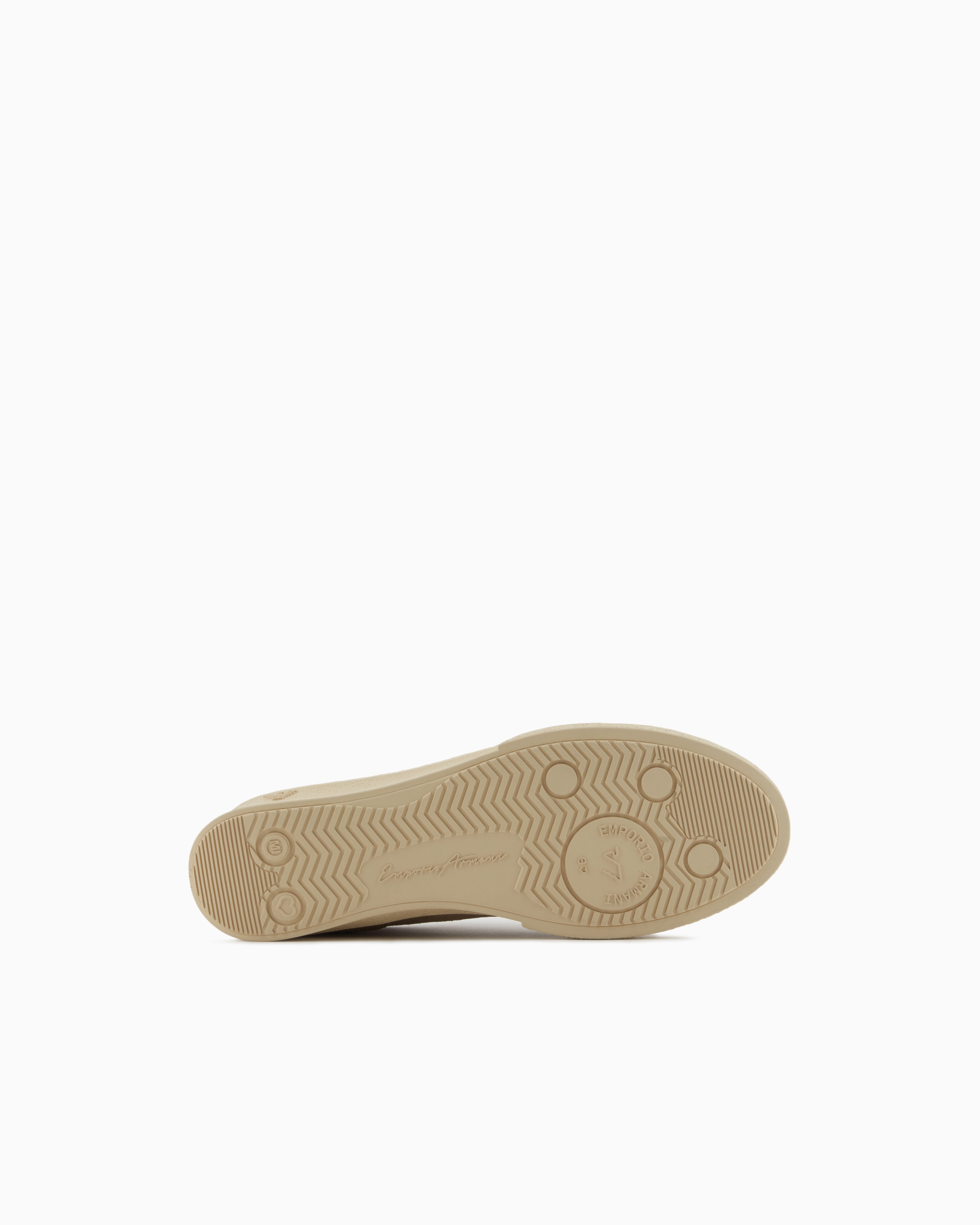 Emporio Armani Leather And Suede Sneakers Camel
