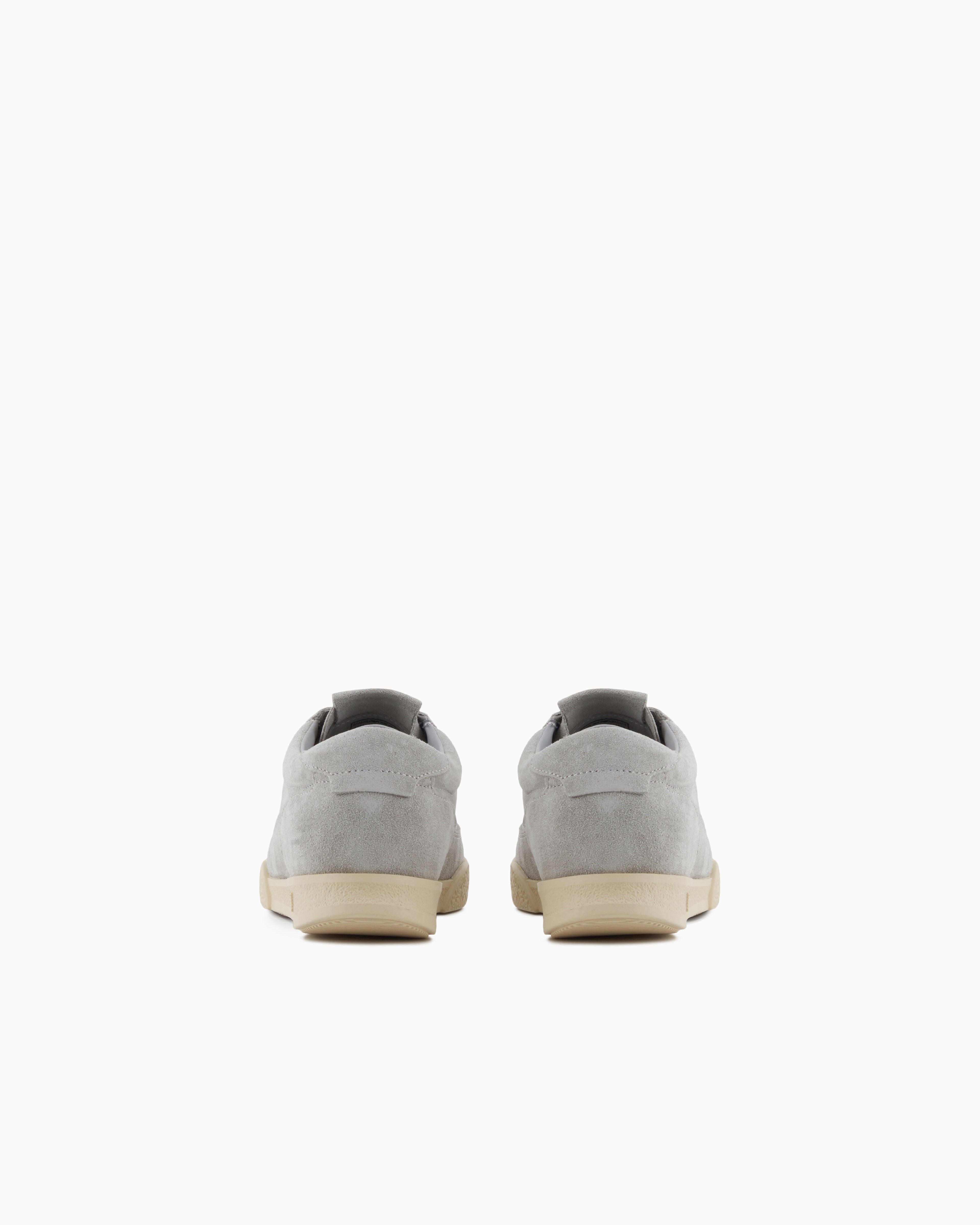 Emporio Armani Leather And Suede Sneakers White