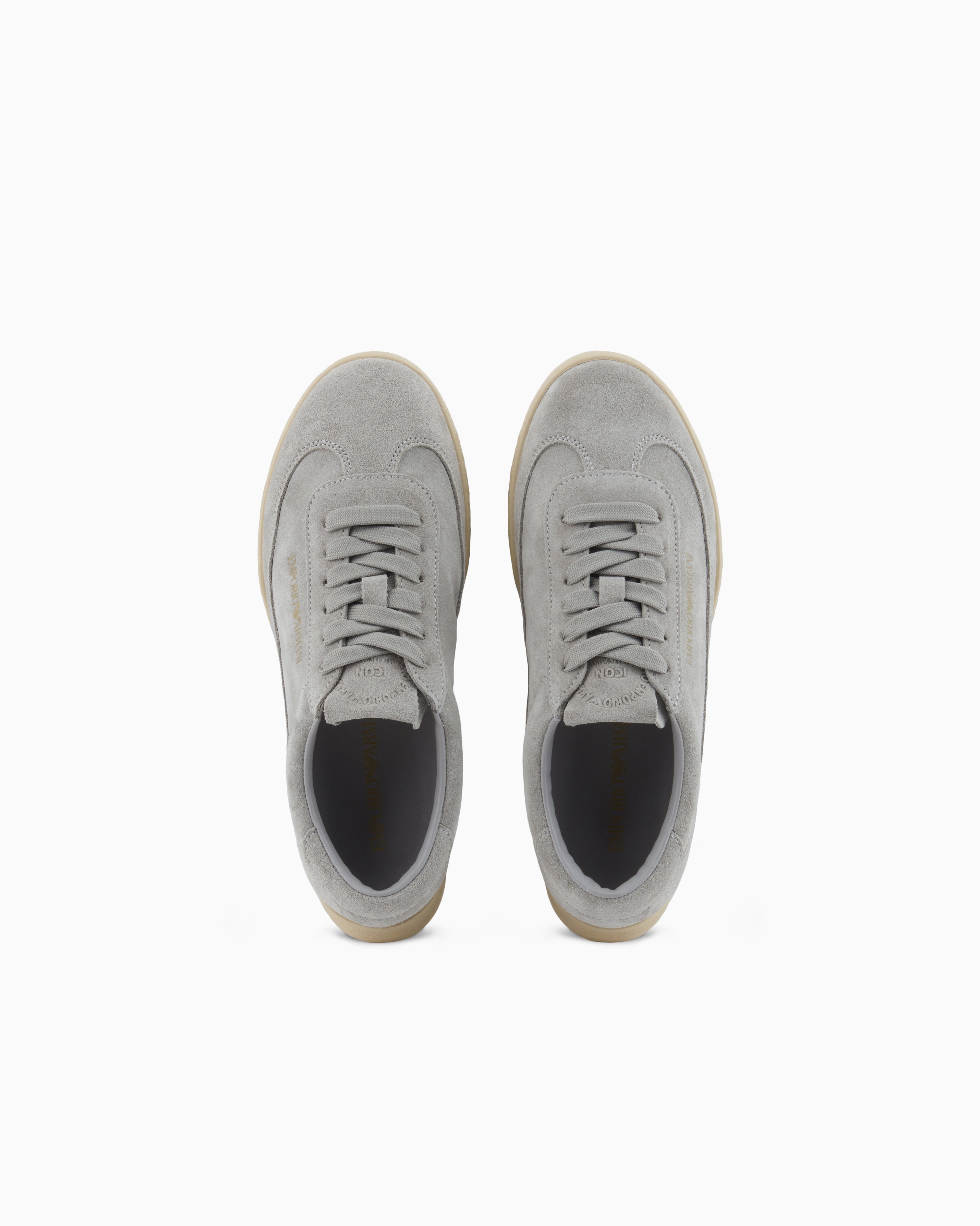 Emporio Armani Leather And Suede Sneakers White