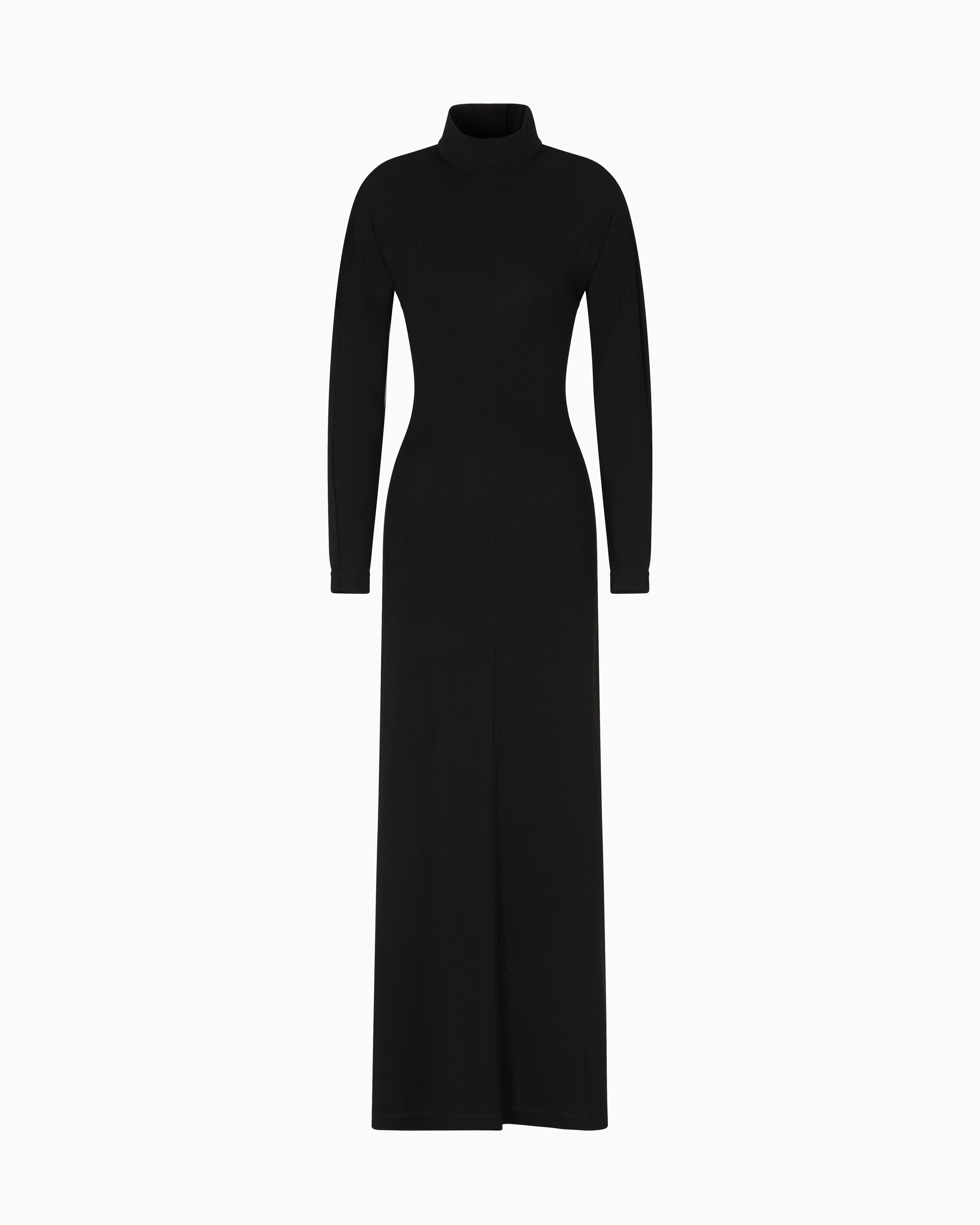Emporio Armani ASV Polygon capsule collection viscose crêpe interlock long dress