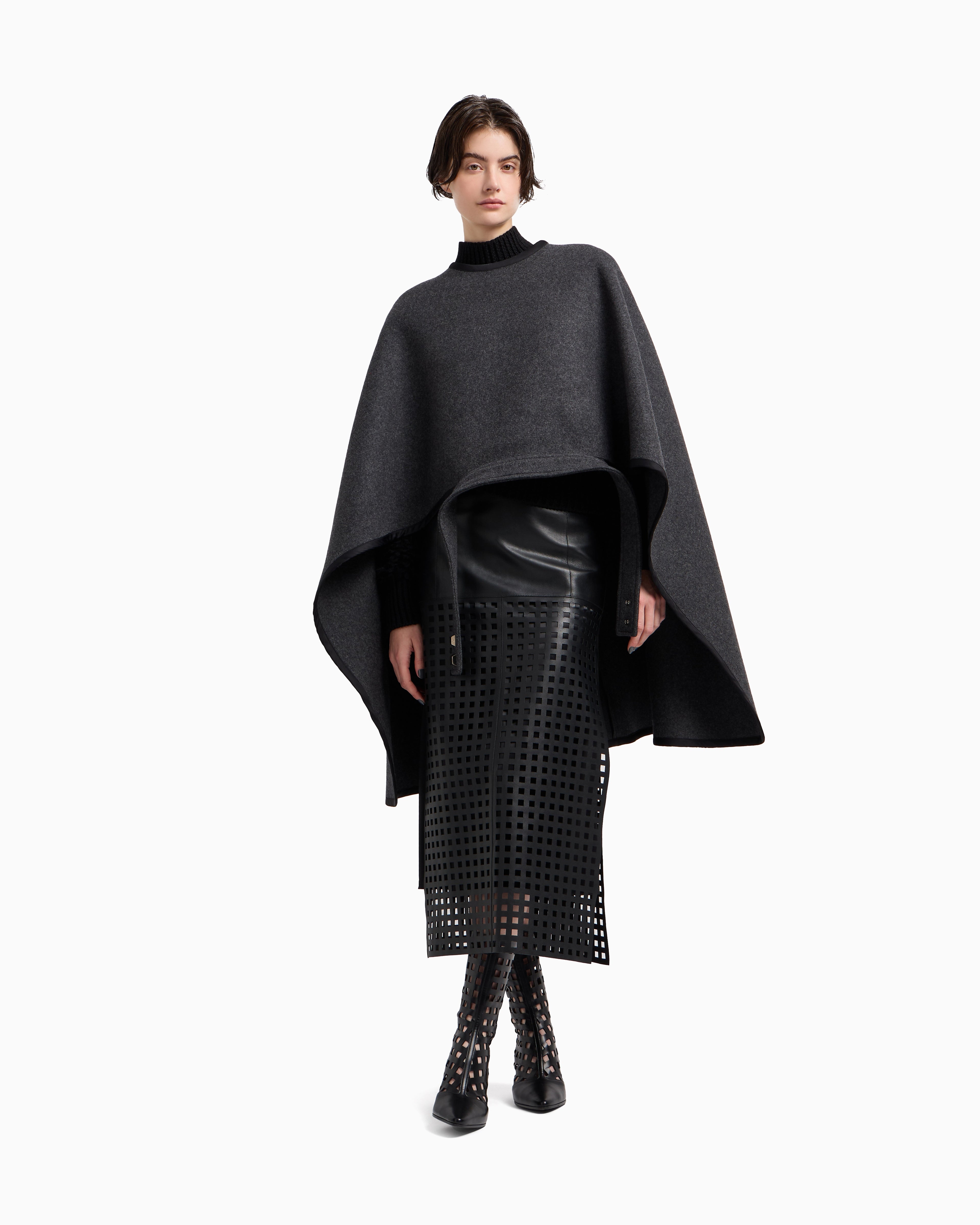 Emporio Armani Polygon capsule collection wool cloth cape