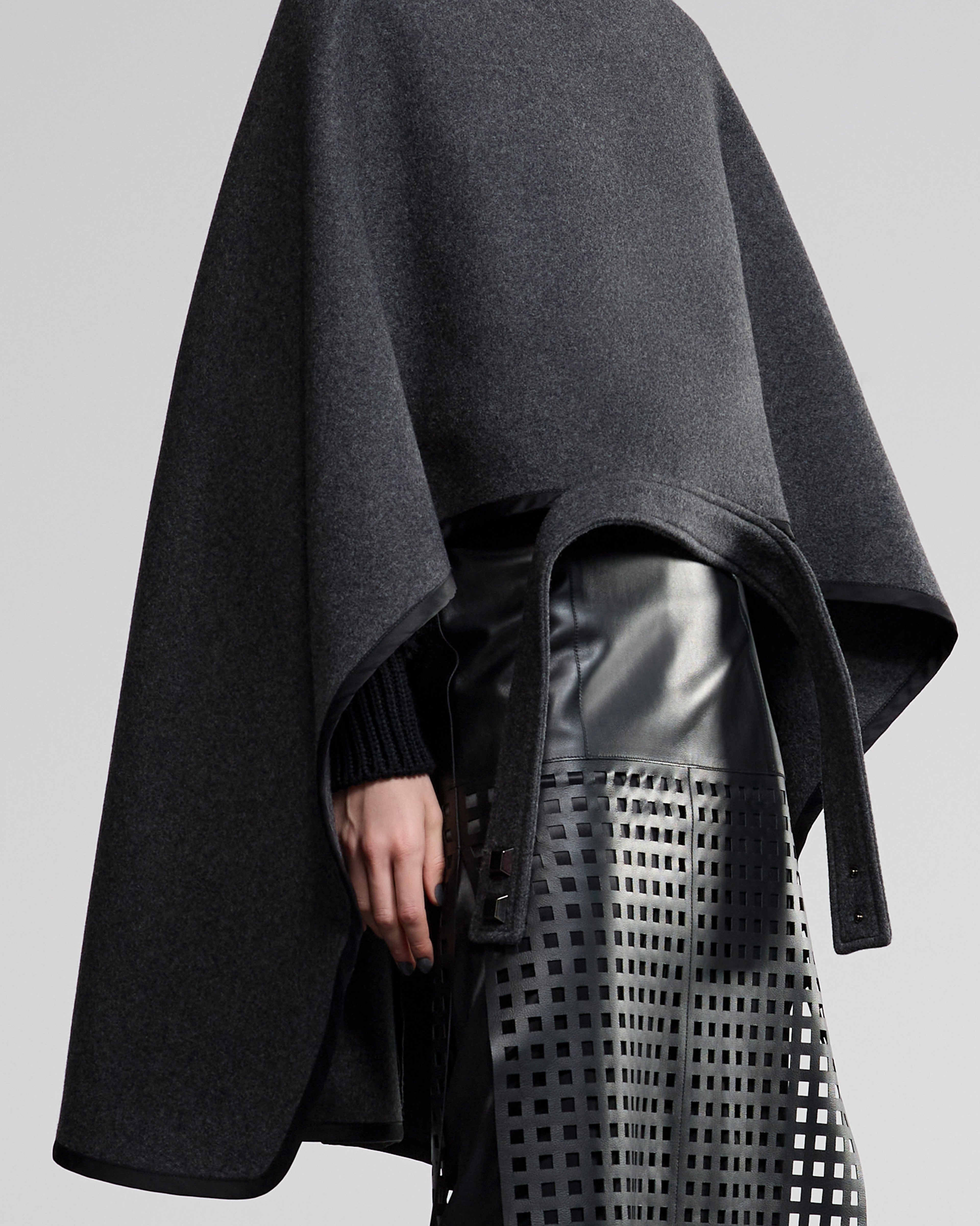 Emporio Armani Polygon capsule collection wool cloth cape