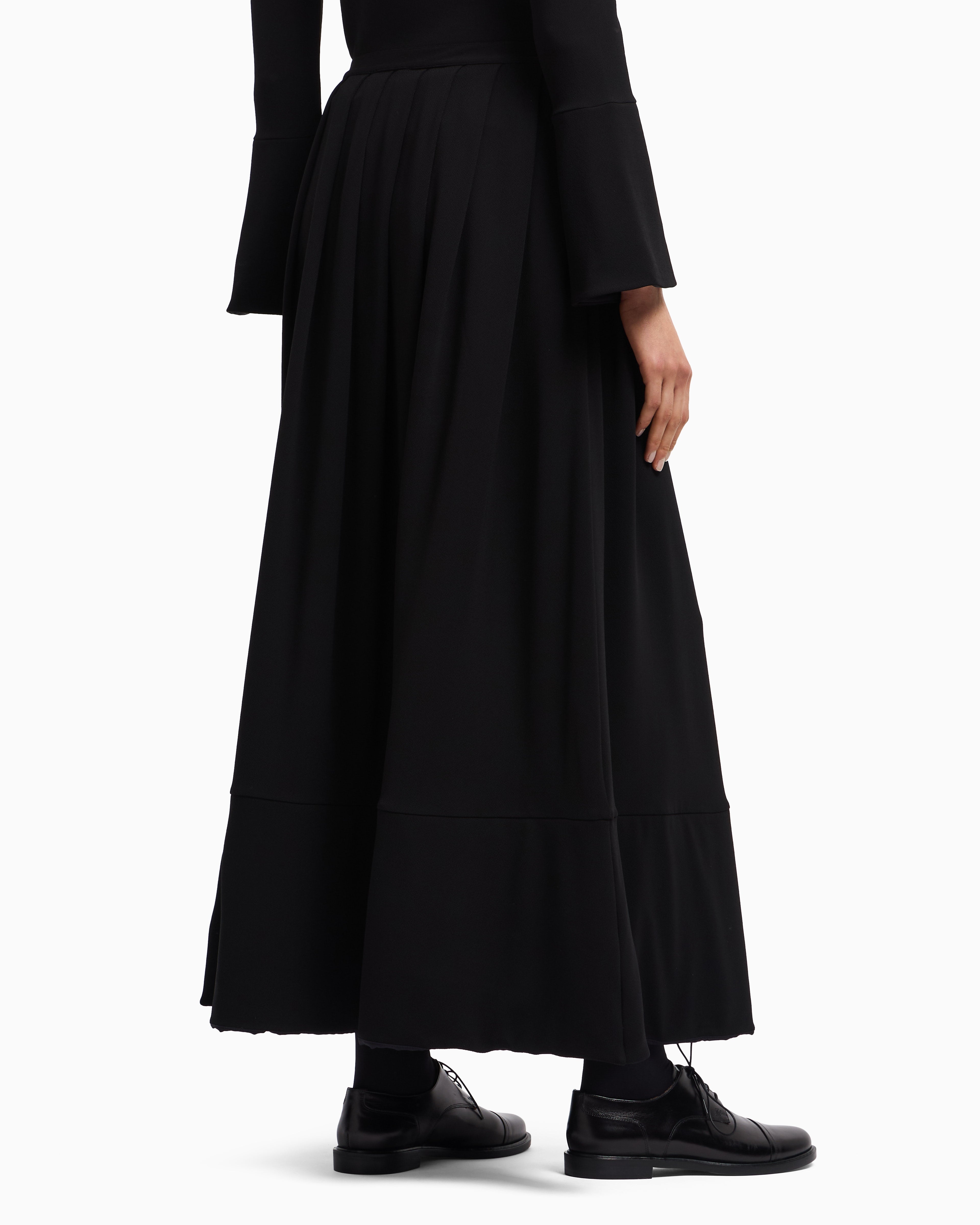 Emporio Armani Crêpe jersey long skirt with darts