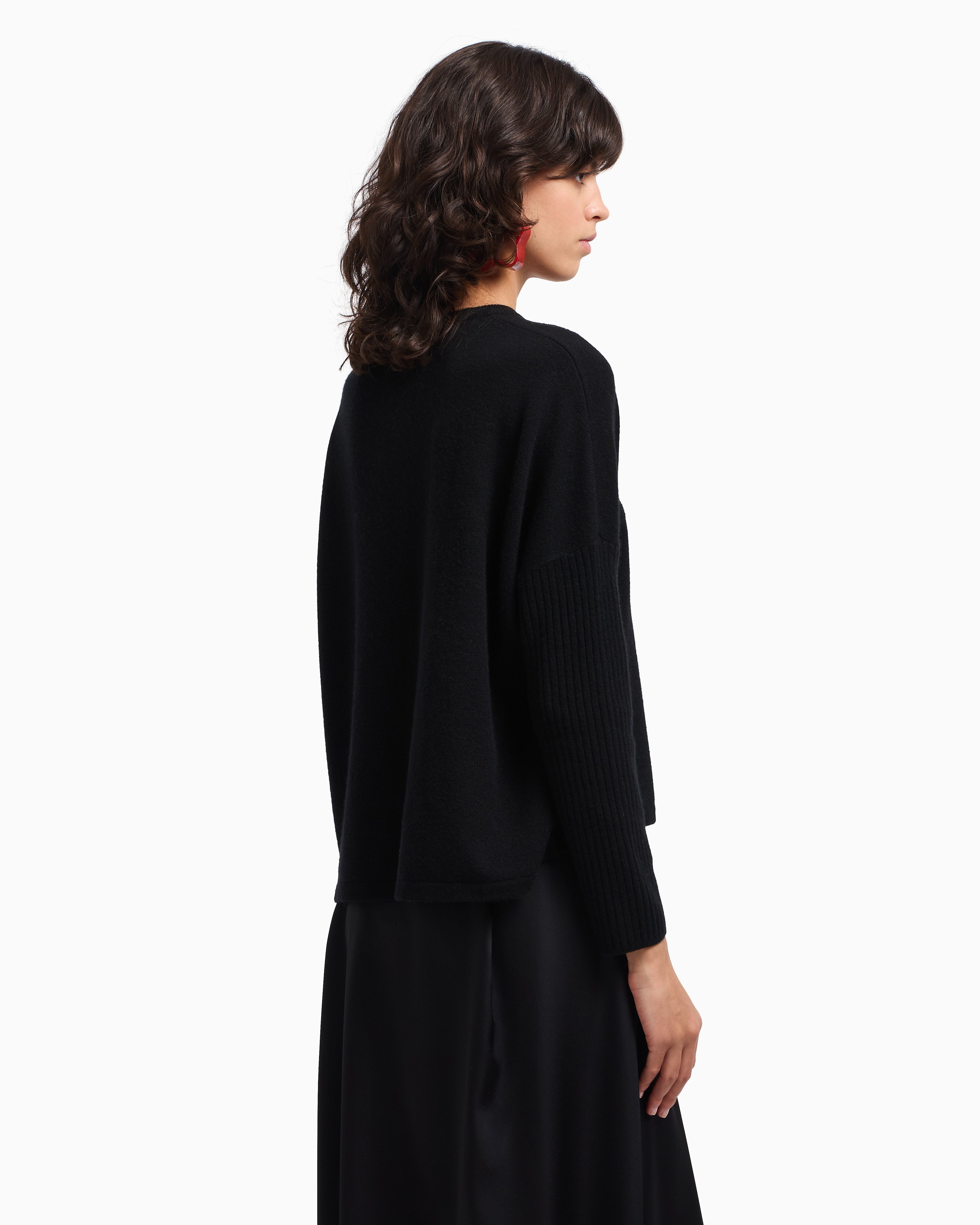 Emporio Armani Valentine’s Day capsule collection virgin-wool jumper with rhinestones