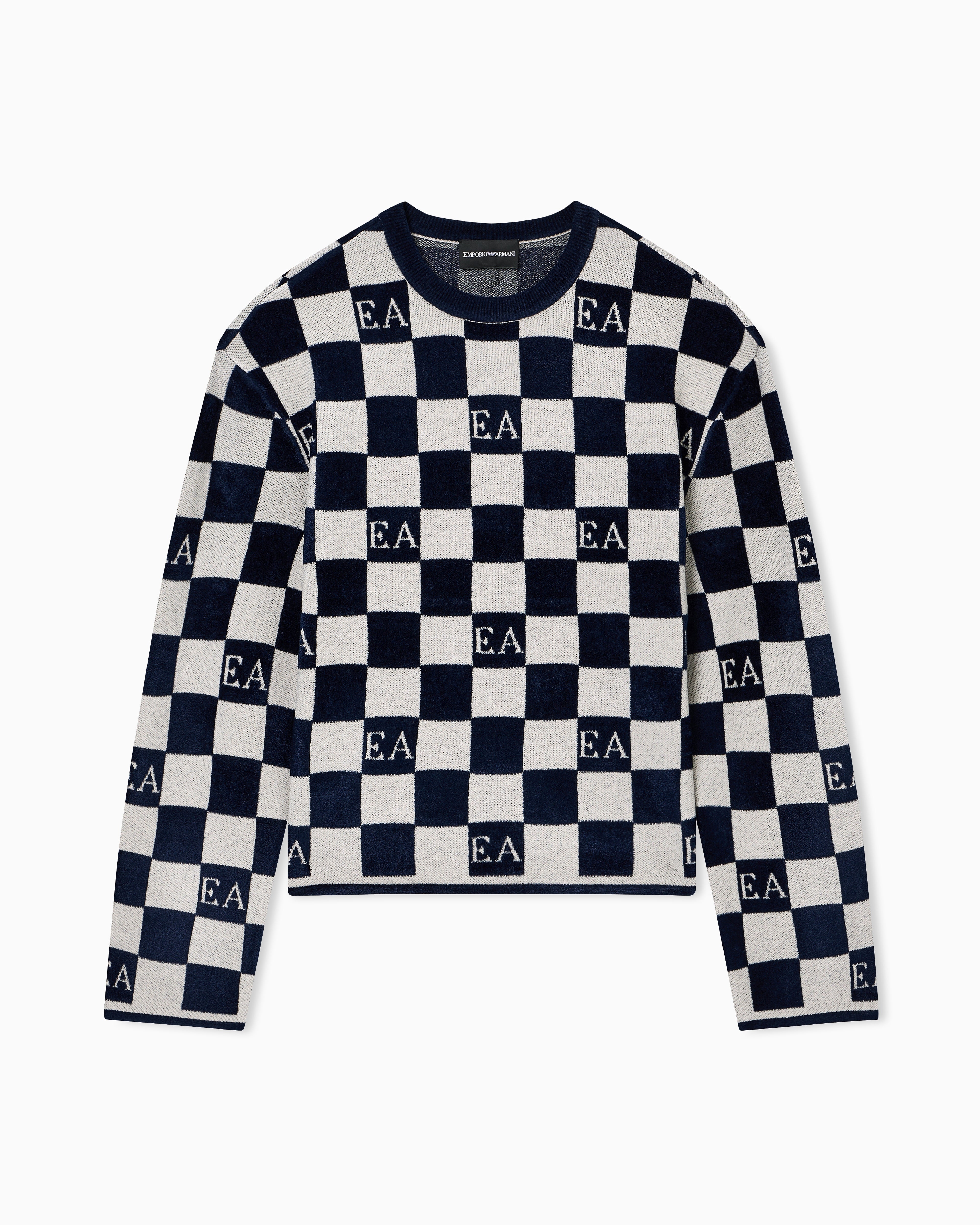 Emporio Armani Jacquard chenille jumper with pattern