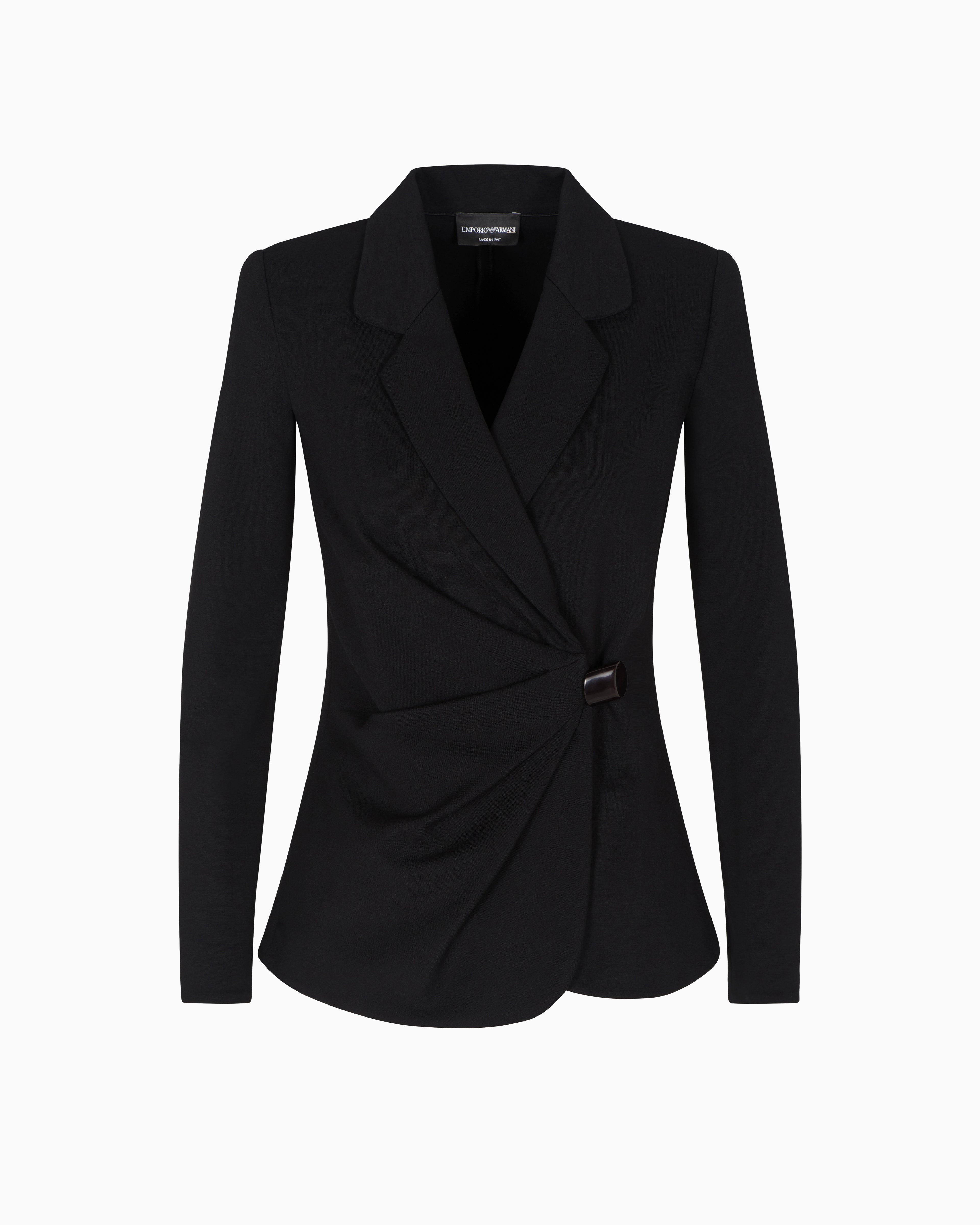 Emporio Armani Stretch Milano stitch blazer with draping