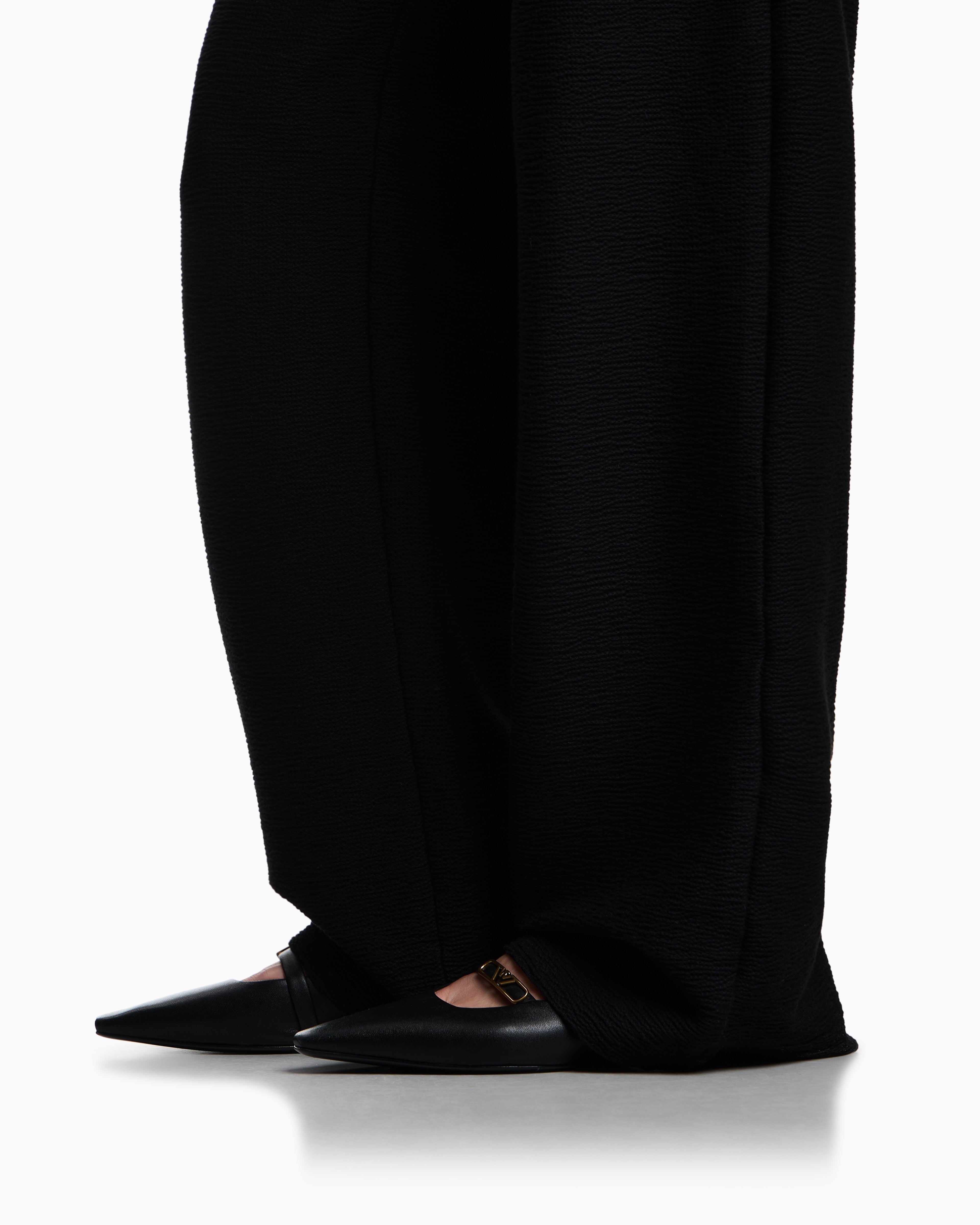 Emporio Armani ASV embossed, textured jersey palazzo trousers