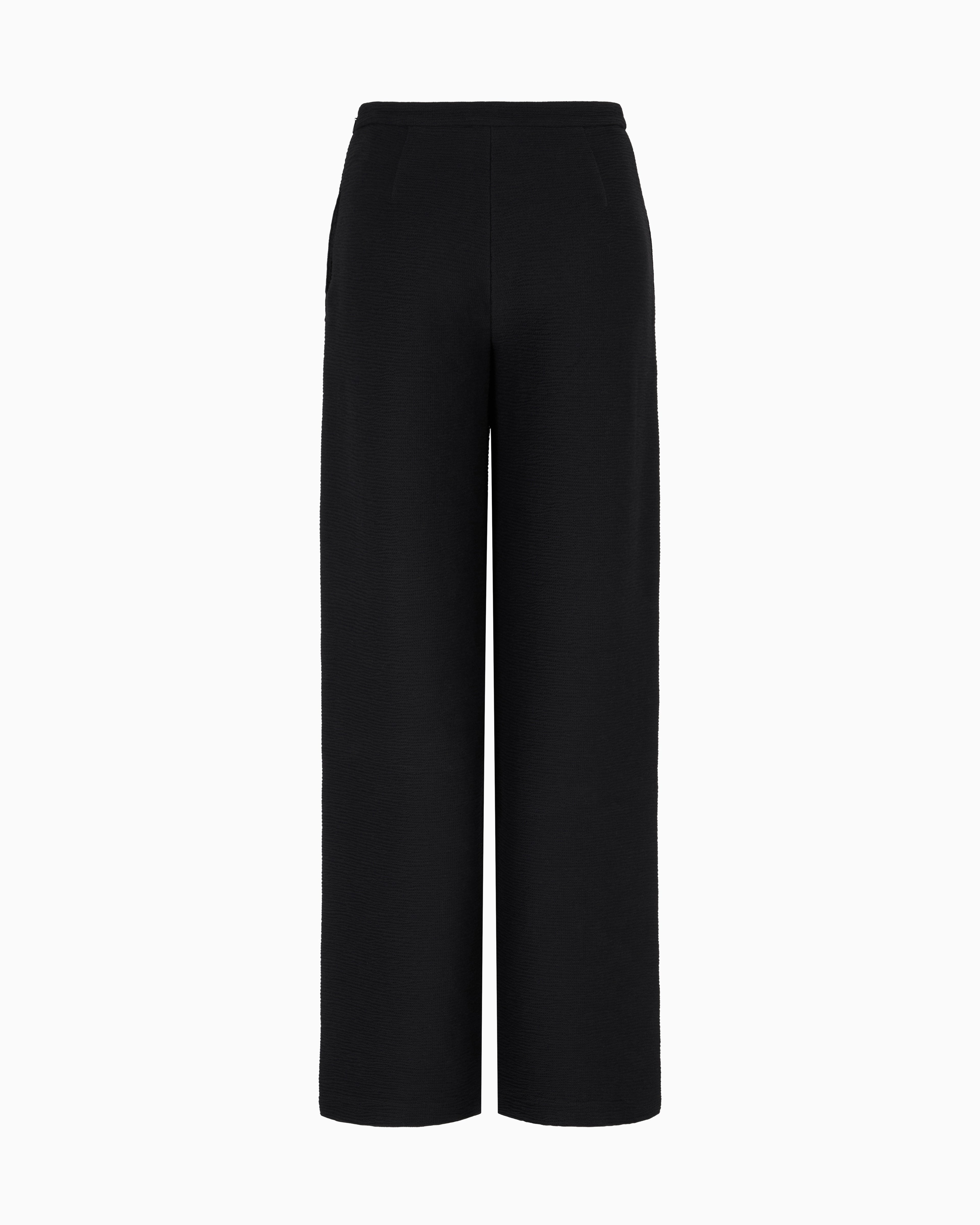 Emporio Armani ASV embossed, textured jersey palazzo trousers