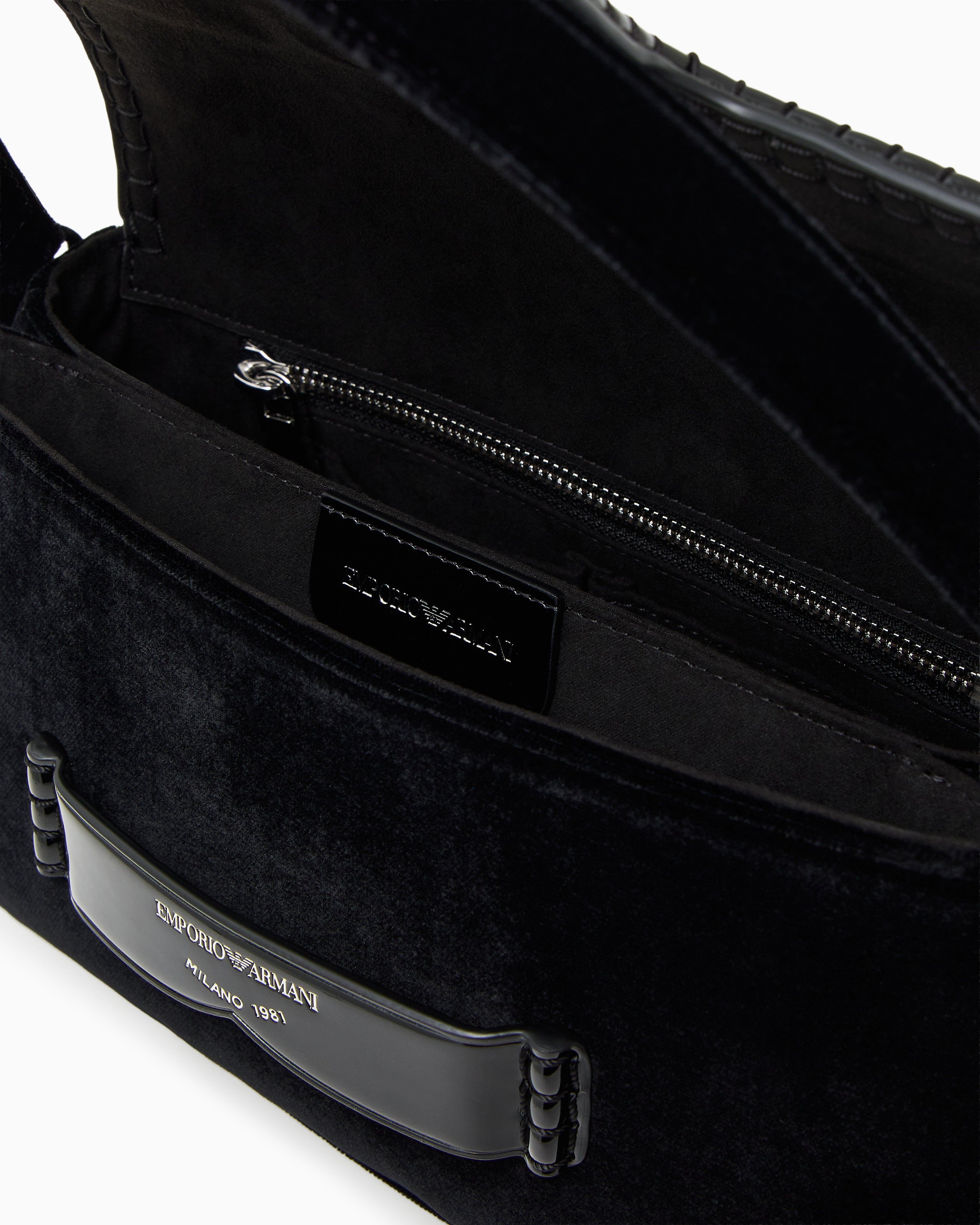 Emporio Armani Velvet shoulder bag with buckle