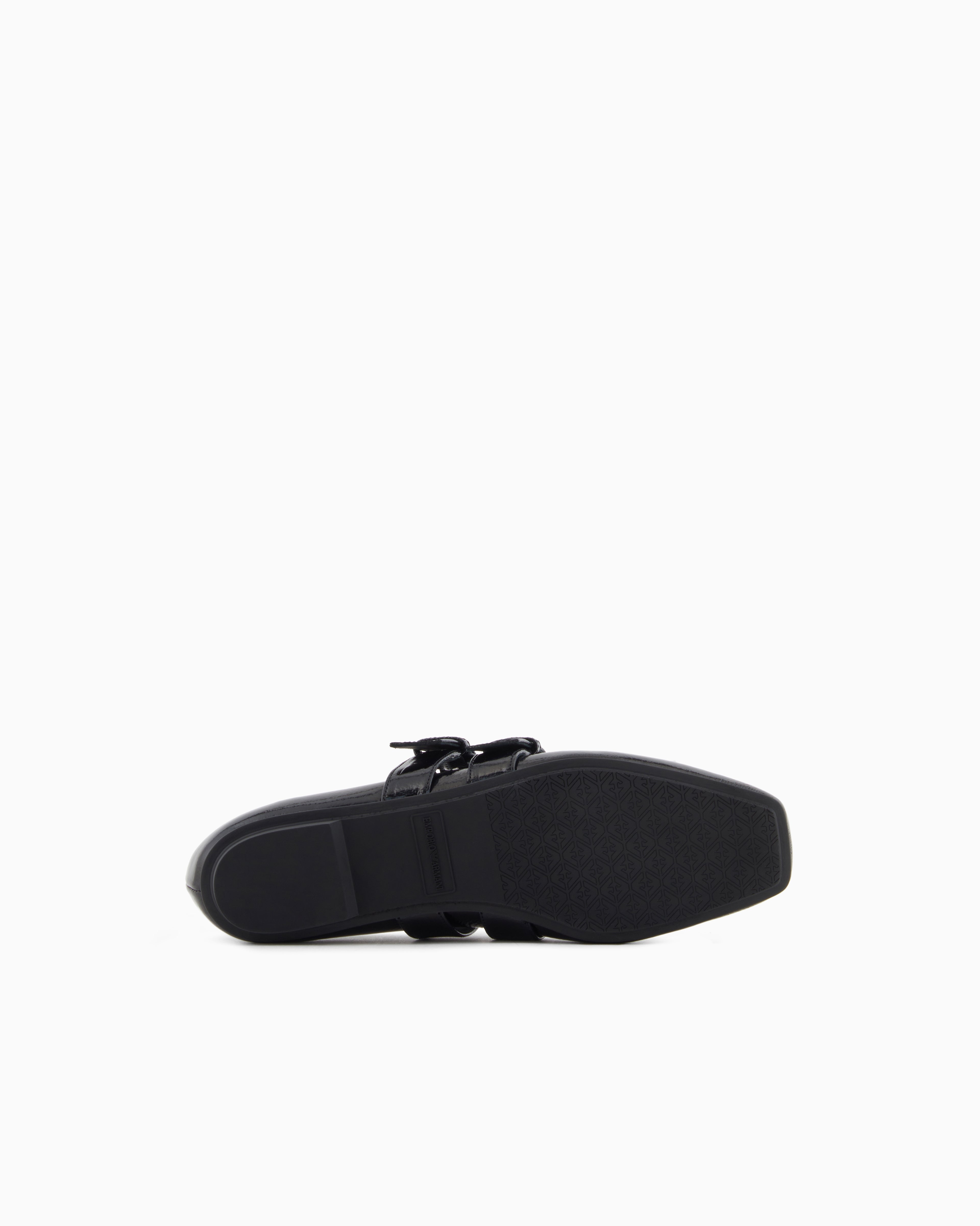 Emporio Armani Patent Leather Ballerinas With Double Strap Black