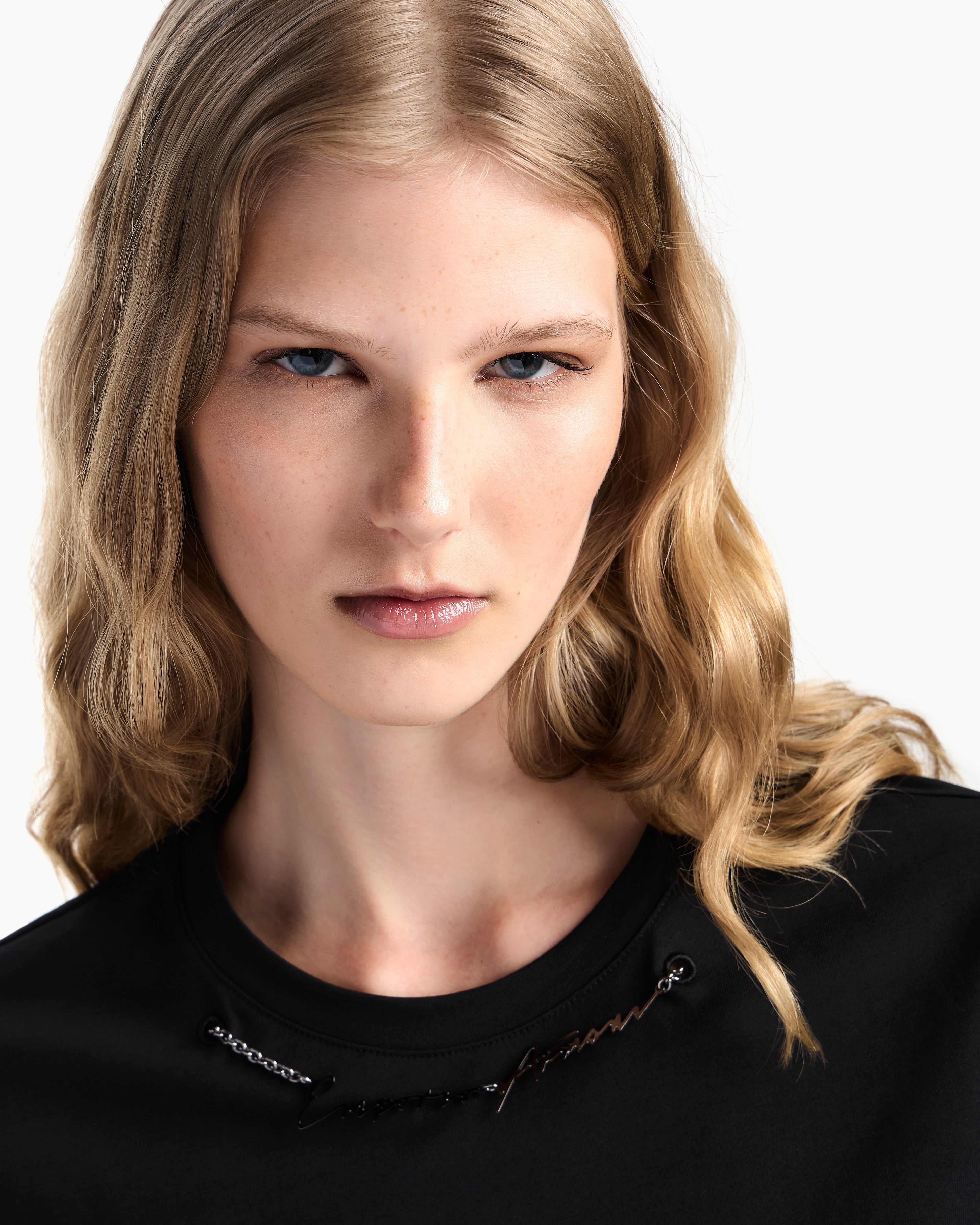 Emporio Armani Lightweight jersey T-shirt with jewel logo detail