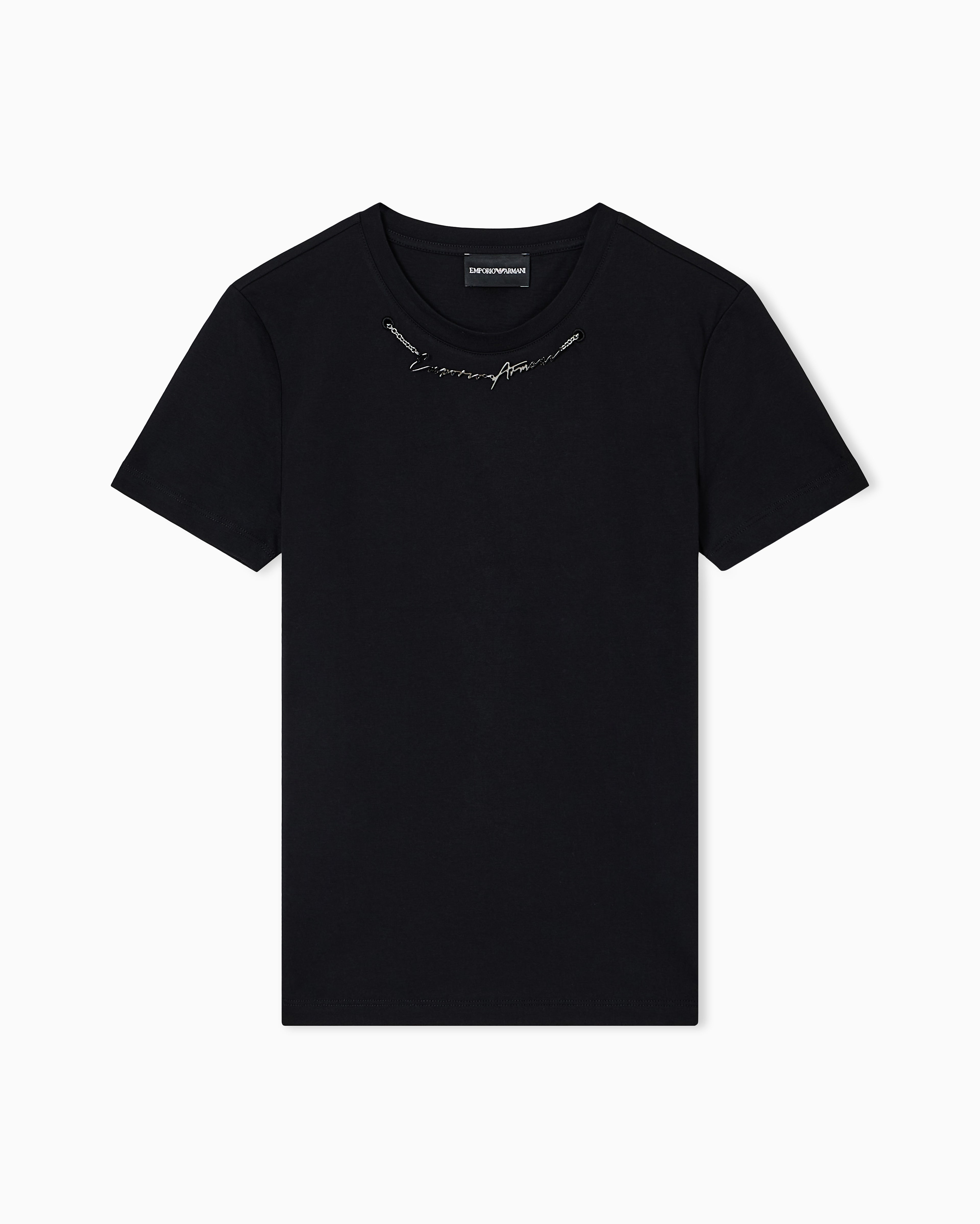 Emporio Armani Lightweight jersey T-shirt with jewel logo detail