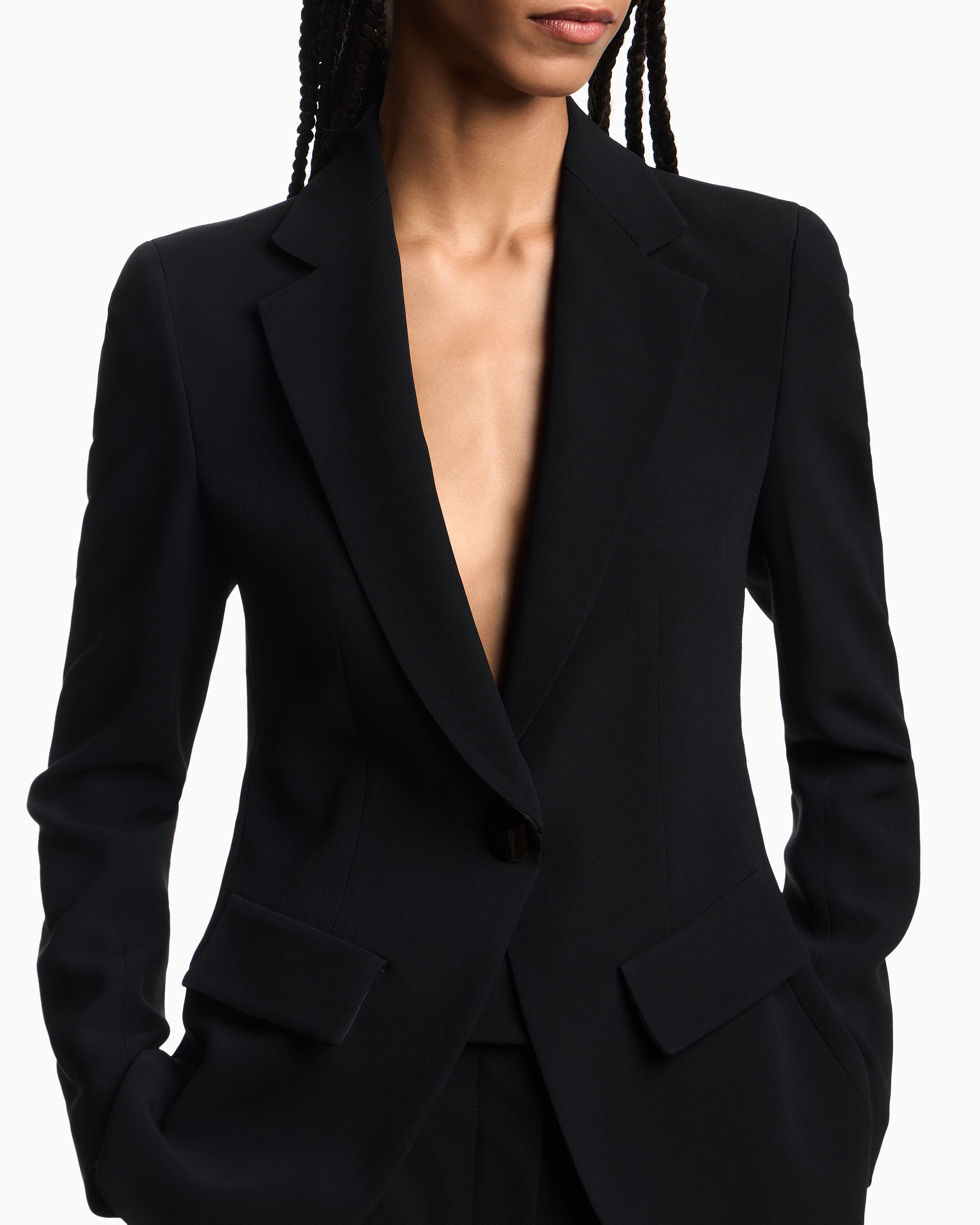 Emporio Armani Single-breasted cady crêpe blazer
