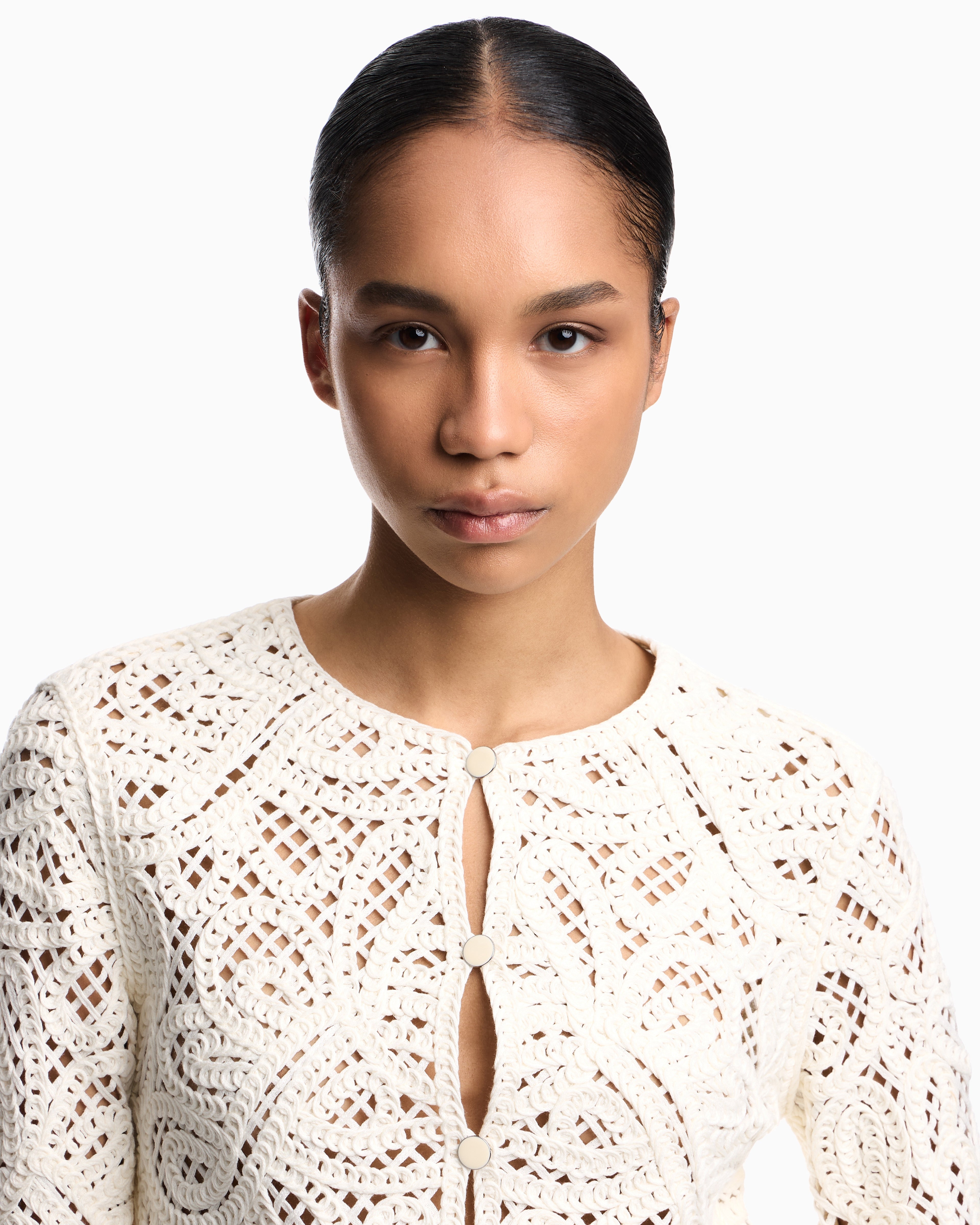 Emporio Armani Jacket in macramé-effect Cornely embroidered fabric
