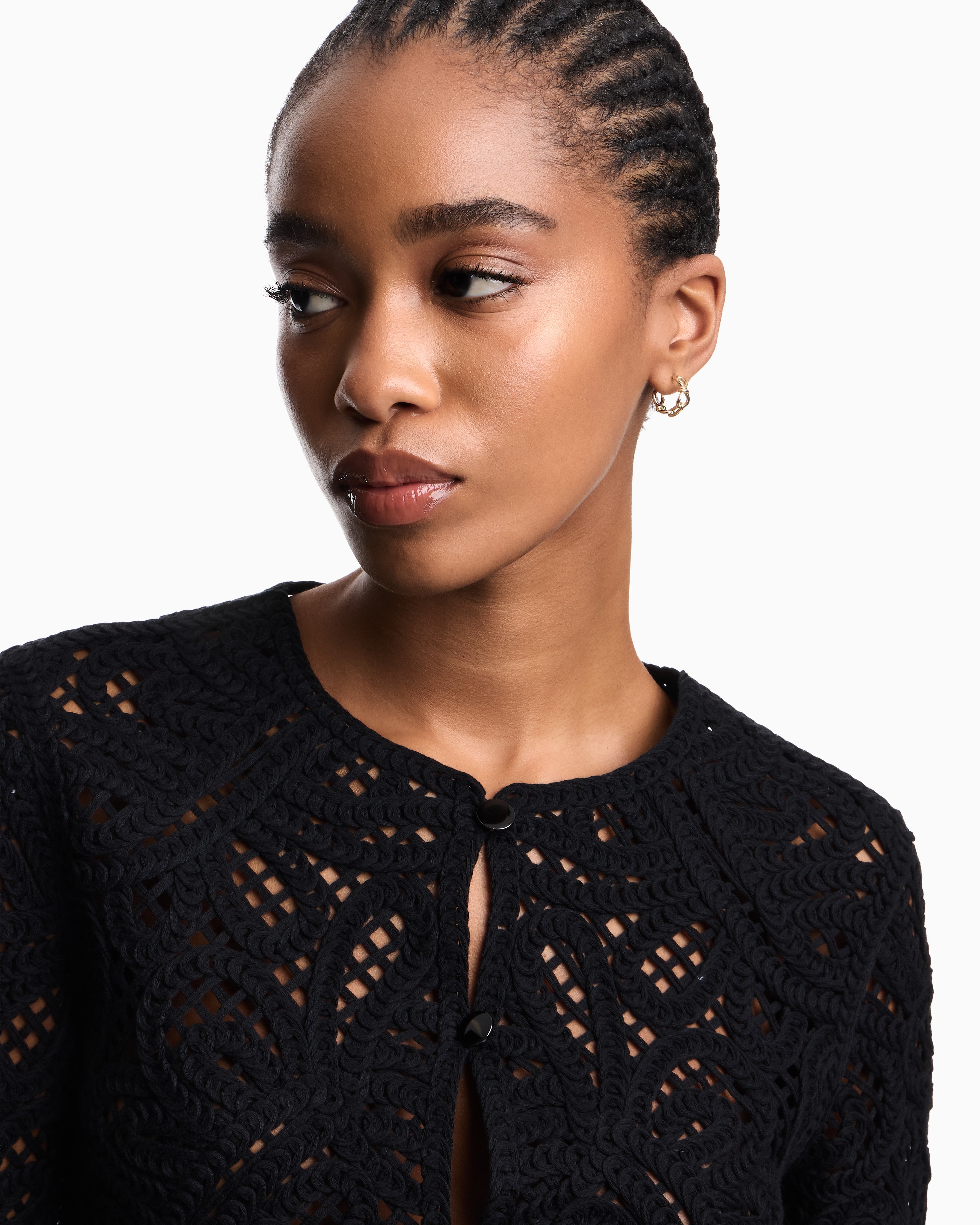 Emporio Armani Jacket in macramé-effect Cornely embroidered fabric