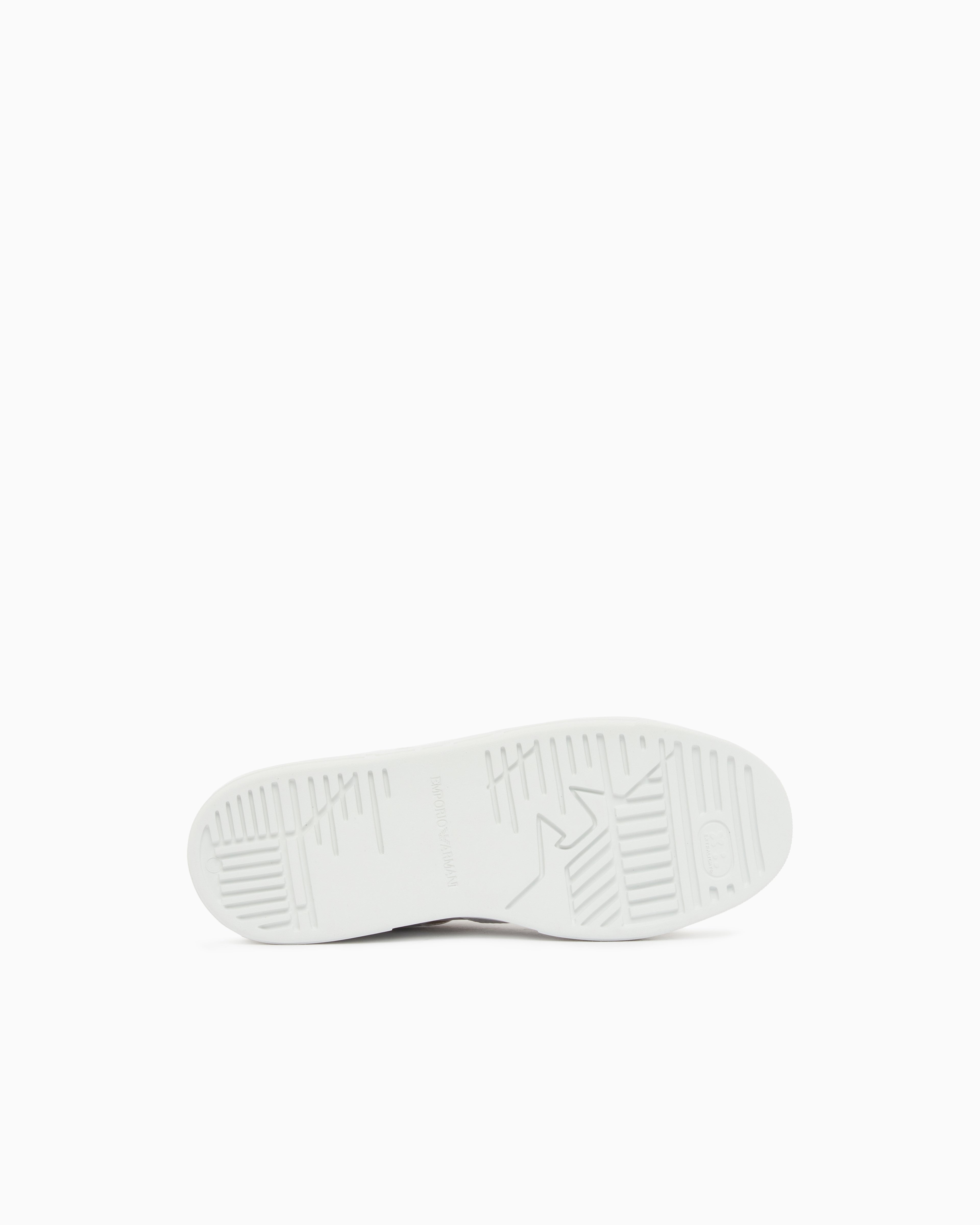 Emporio Armani Leather Sneakers With Gold-Coloured Details White