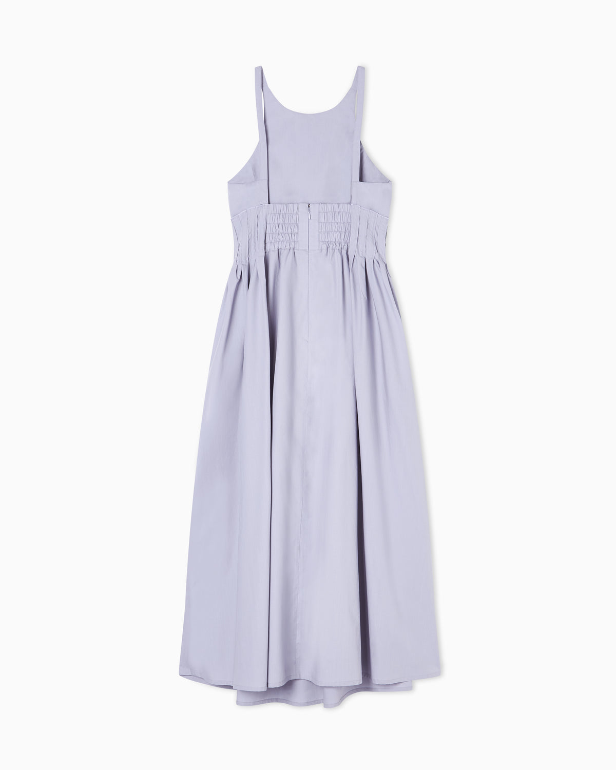 Emporio Armani Long dress in poplin with smocked motif