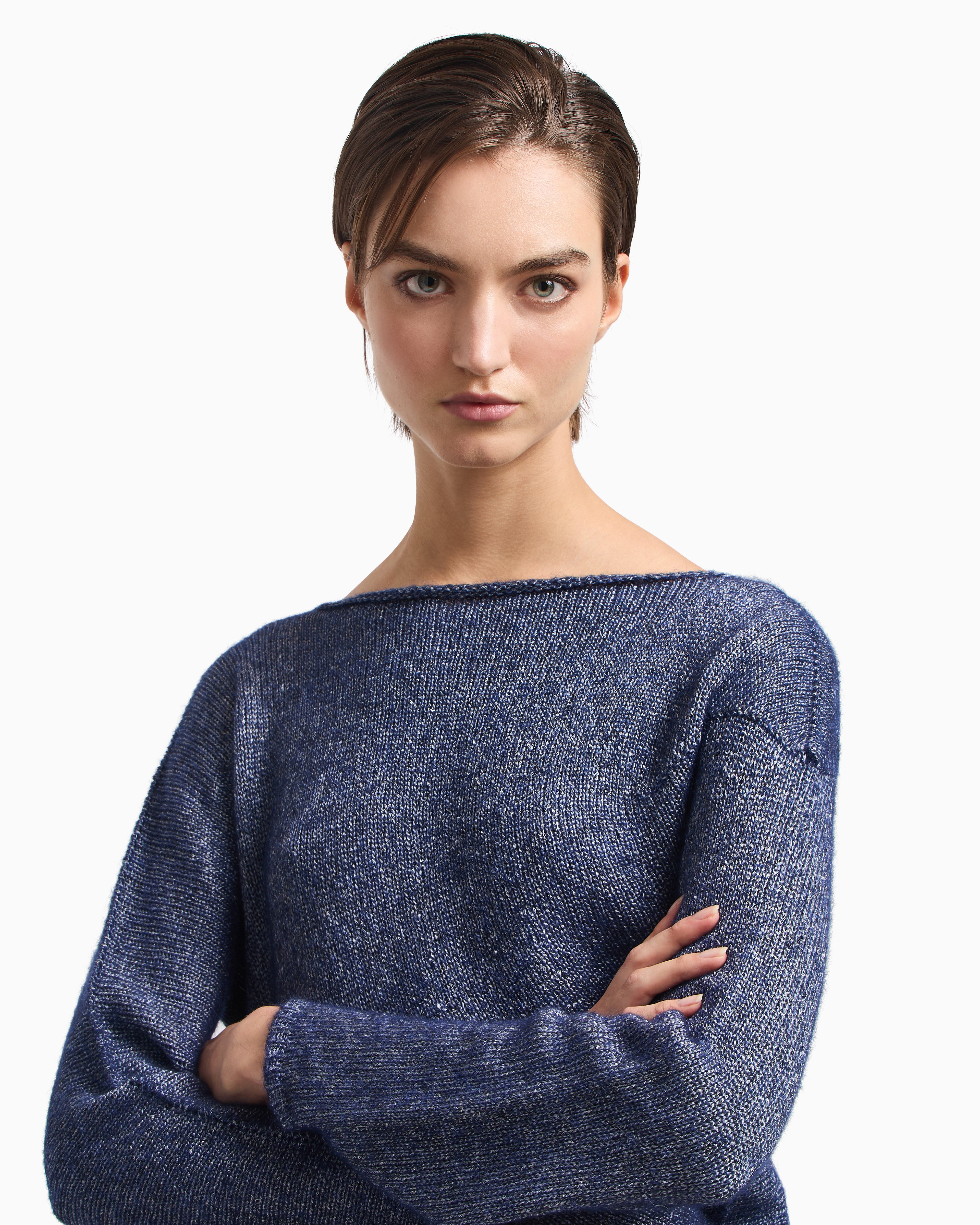Emporio Armani Winter Urbanism capsule collection asymmetrical jumper in an alpaca blend